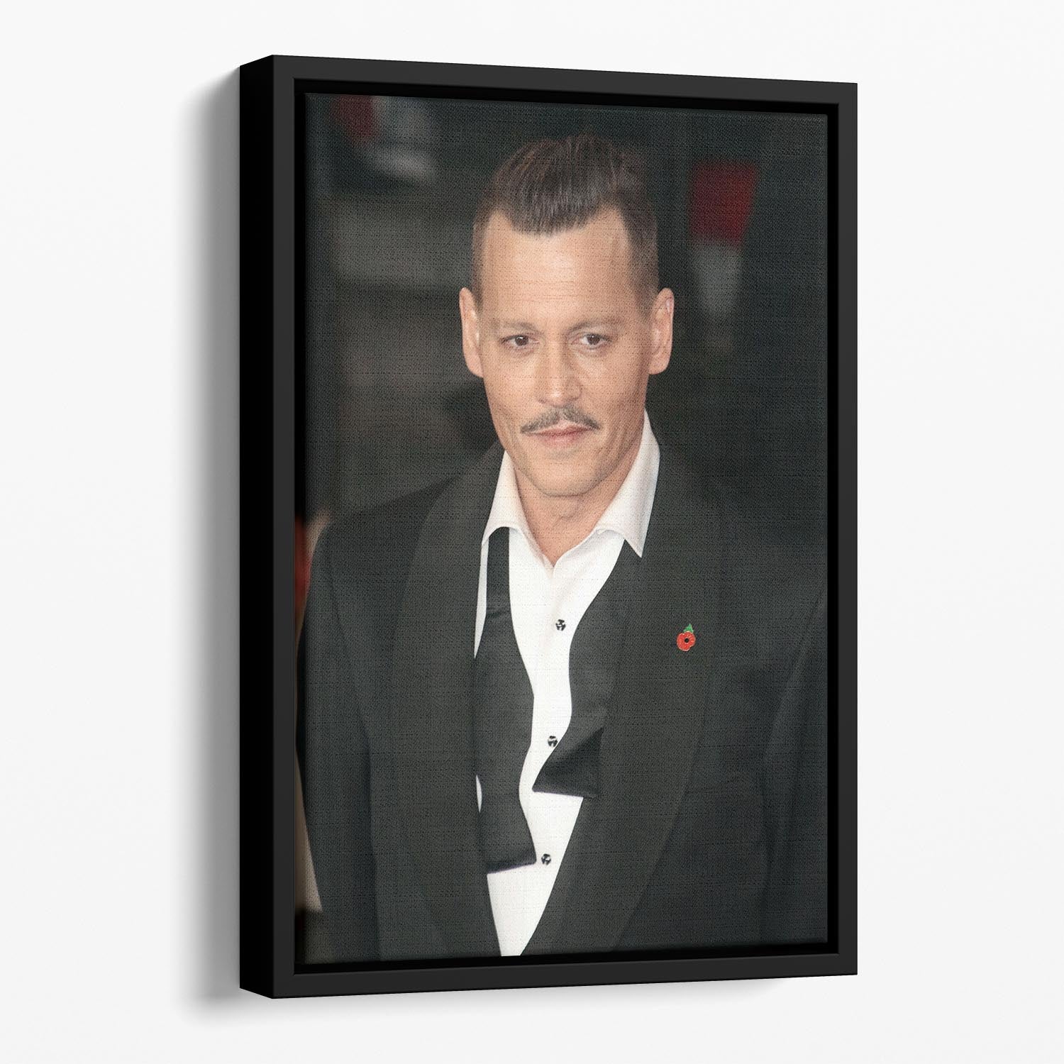 Johnny Depp at a premiere Floating Framed Canvas - Canvas Art Rocks - 1