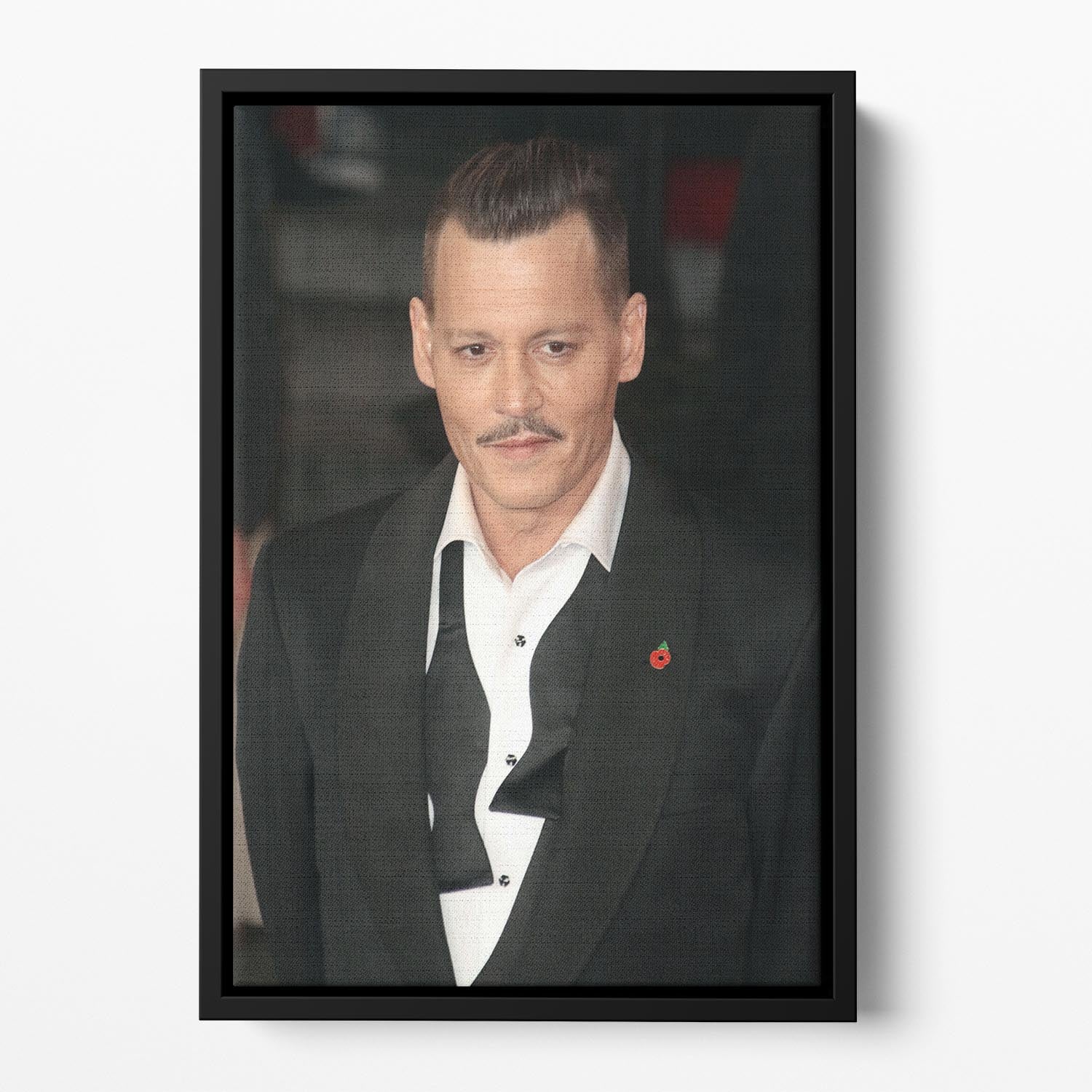 Johnny Depp at a premiere Floating Framed Canvas - Canvas Art Rocks - 2