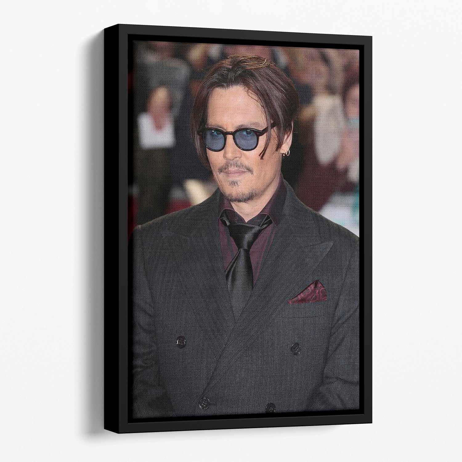 Johnny Depp in sunglasses Floating Framed Canvas - Canvas Art Rocks - 1