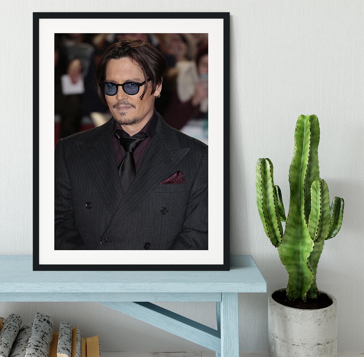 Johnny Depp in sunglasses Framed Print - Canvas Art Rocks - 1