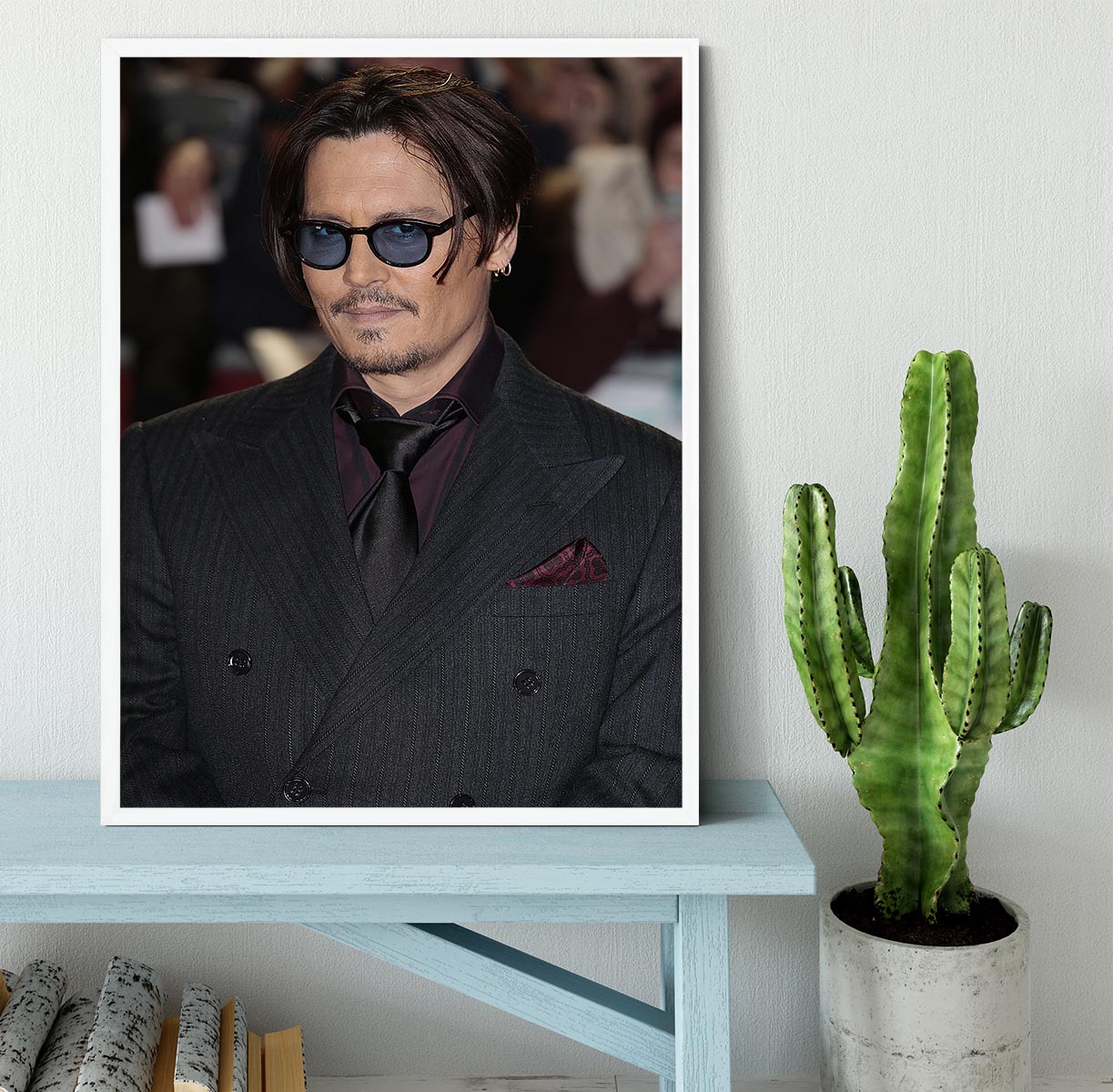 Johnny Depp in sunglasses Framed Print - Canvas Art Rocks -6