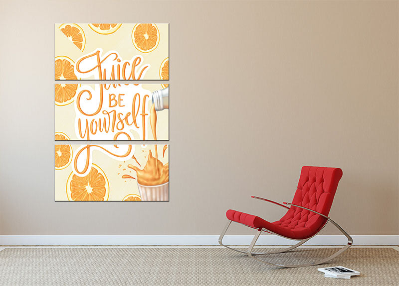 Juice be Yourself 3 Split Panel Canvas Print - Canvas Art Rocks - 2