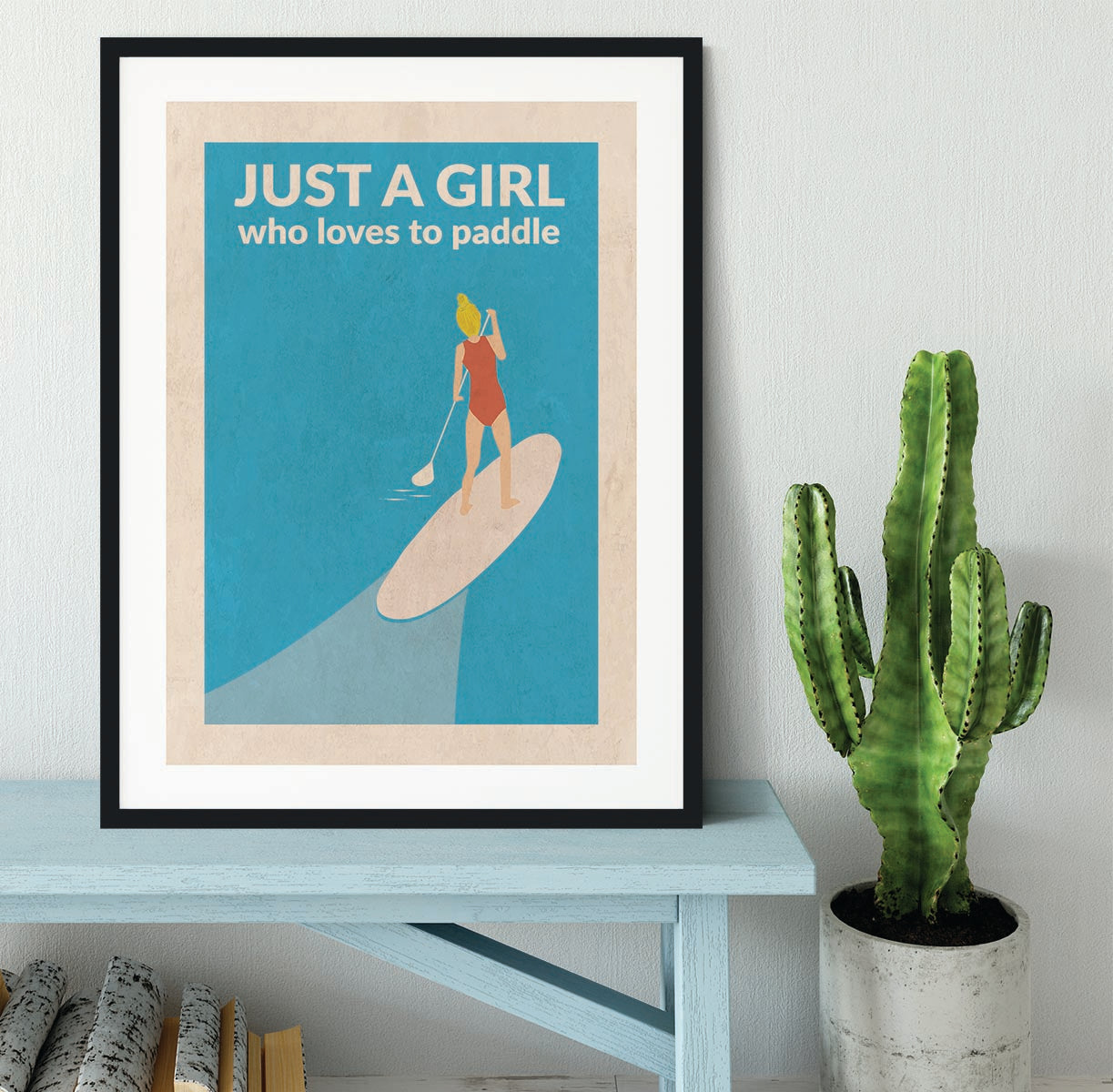 Just a Girl Who Loved To Paddle blonde Framed Print - 1x - 1