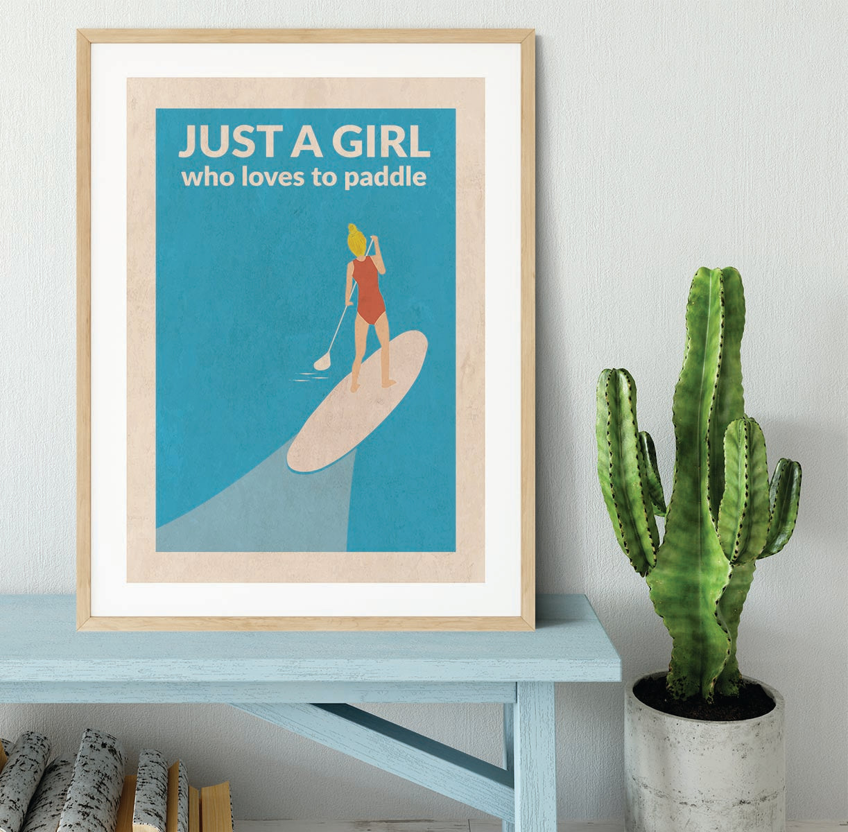 Just a Girl Who Loved To Paddle blonde Framed Print - 1x - 3