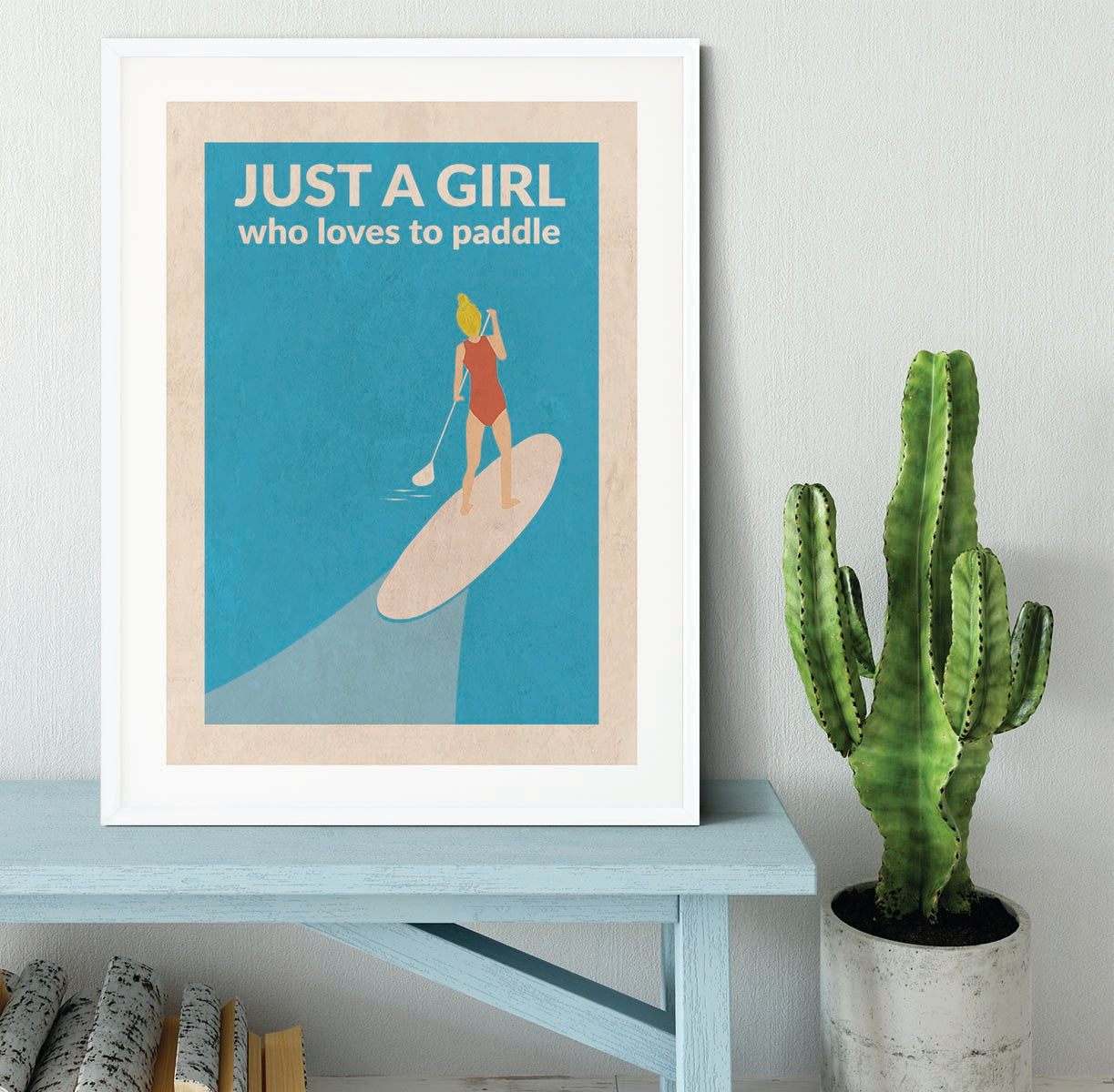 Just a Girl Who Loved To Paddle blonde Framed Print - 1x - 5