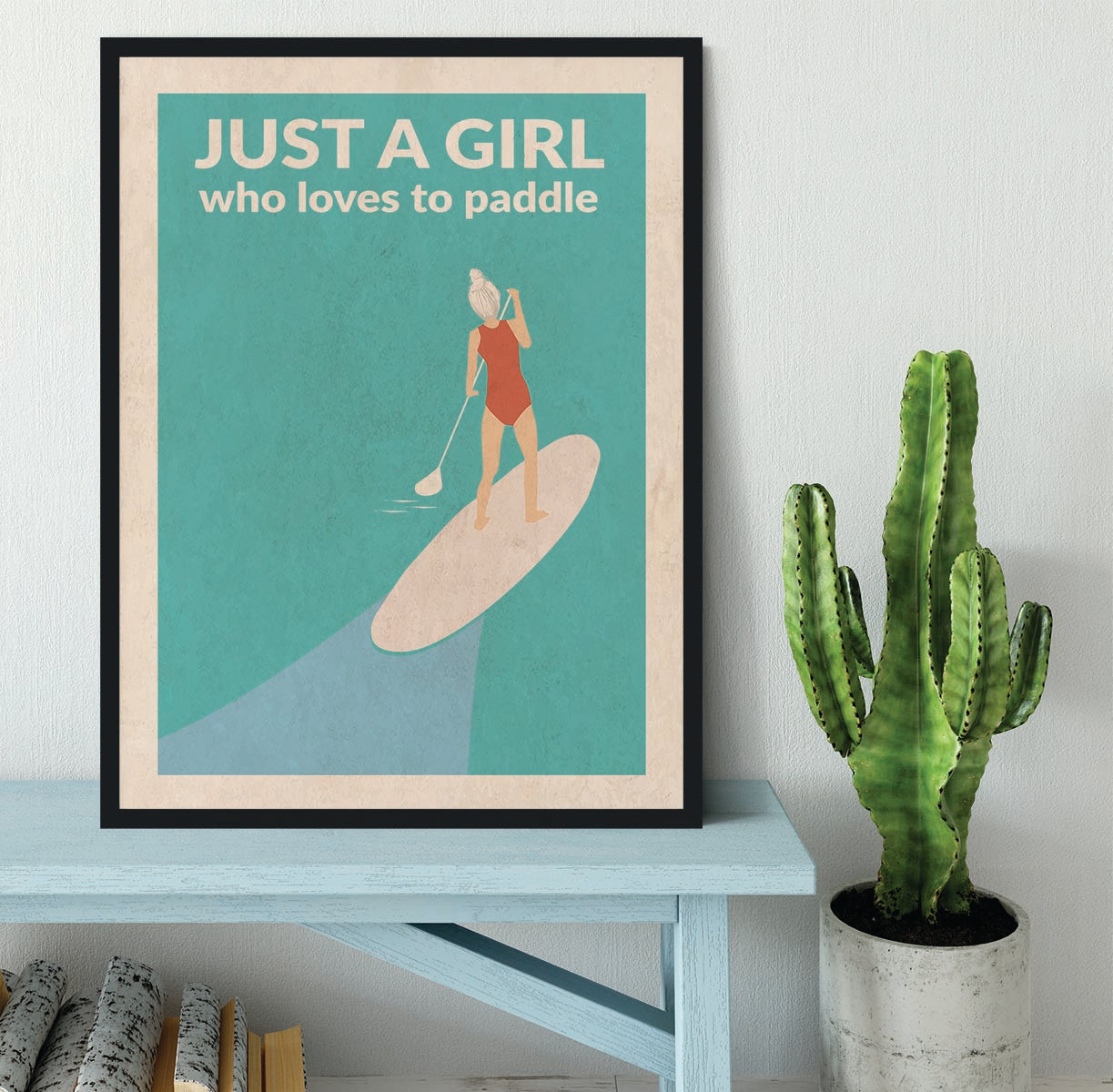 Just a Girl Who Loved To Paddle grey Framed Print - 1x - 2