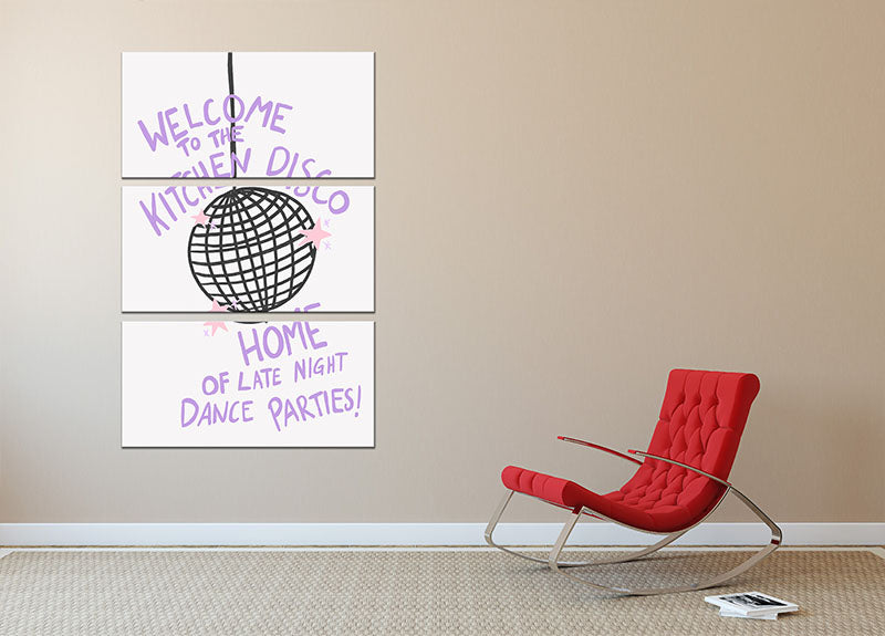 Kitchen Disco 3 Split Panel Canvas Print - Canvas Art Rocks - 2