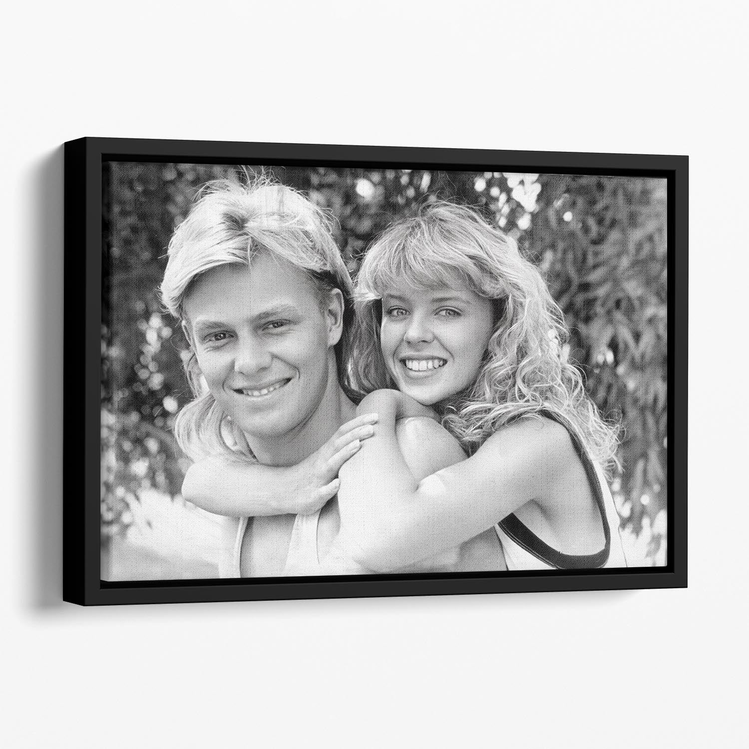 Kylie Minogue and Jason Donovan Floating Framed Canvas - Canvas Art Rocks - 1