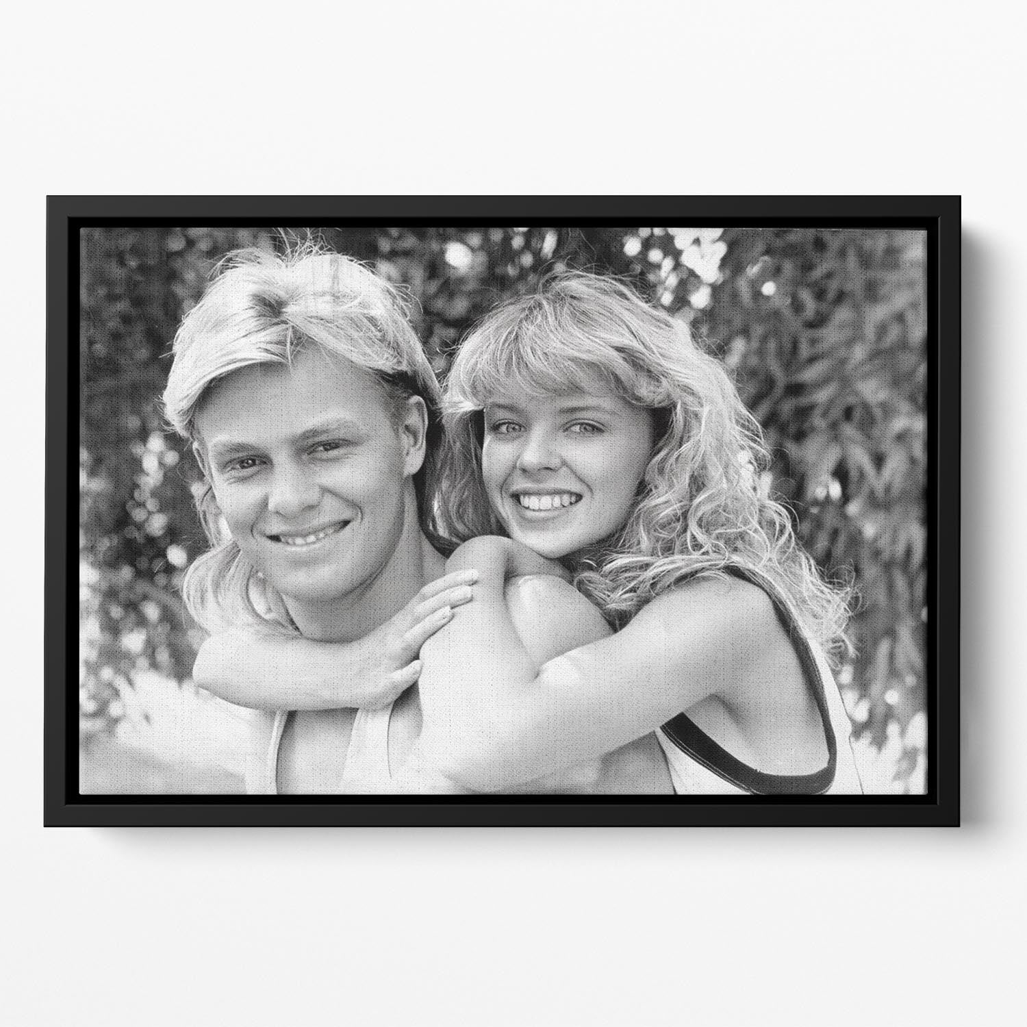 Kylie Minogue and Jason Donovan Floating Framed Canvas - Canvas Art Rocks - 2