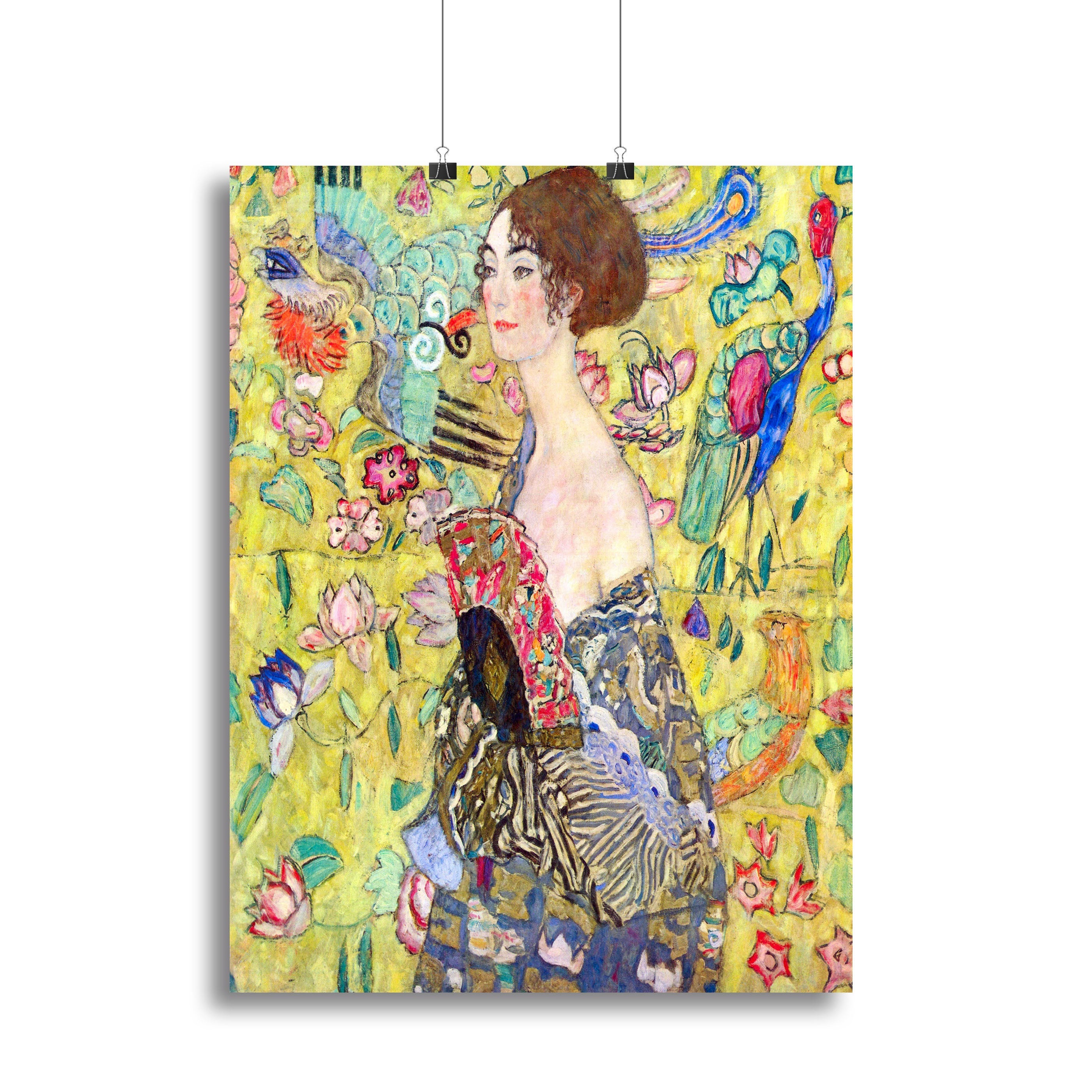 Lady with fan by Klimt Poster - Unframed