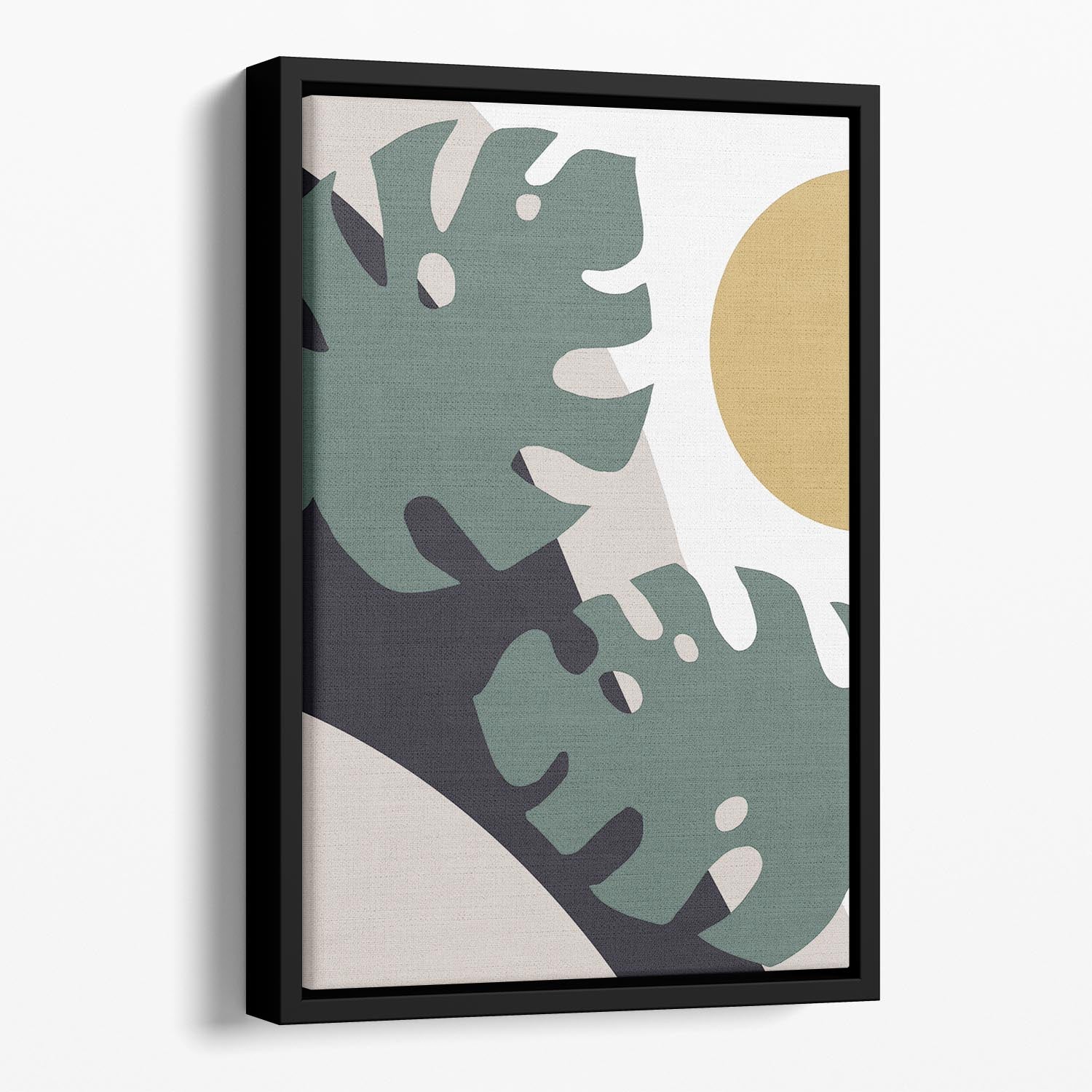 Leaf And Sun Floating Framed Canvas - 1x - 1