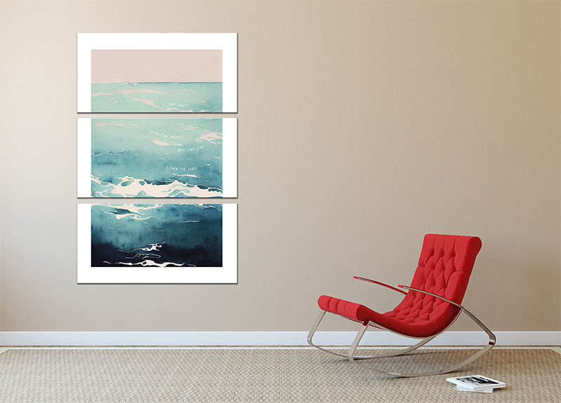 Learn To Surf 3 Split Panel Canvas Print - Canvas Art Rocks - 2