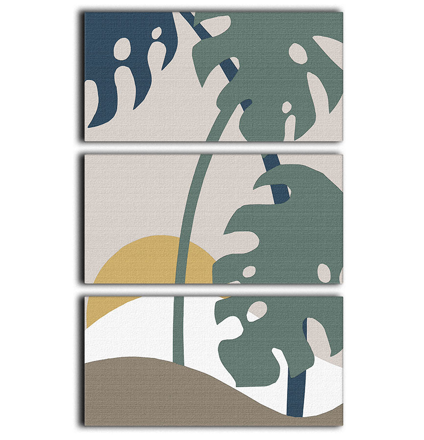 Leaves Palm 3 Split Panel Canvas Print - 1x - 1