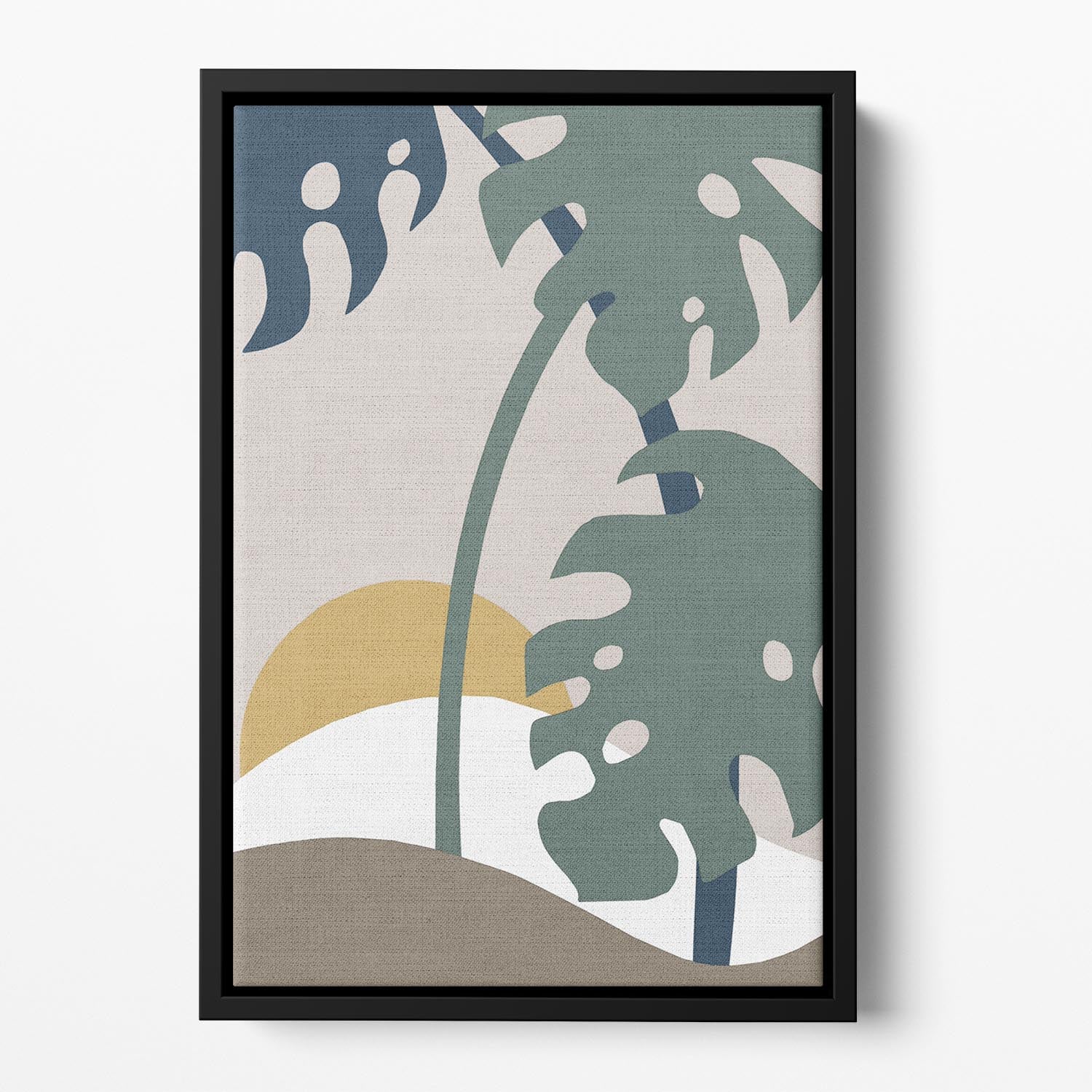 Leaves Palm Floating Framed Canvas - 1x - 2