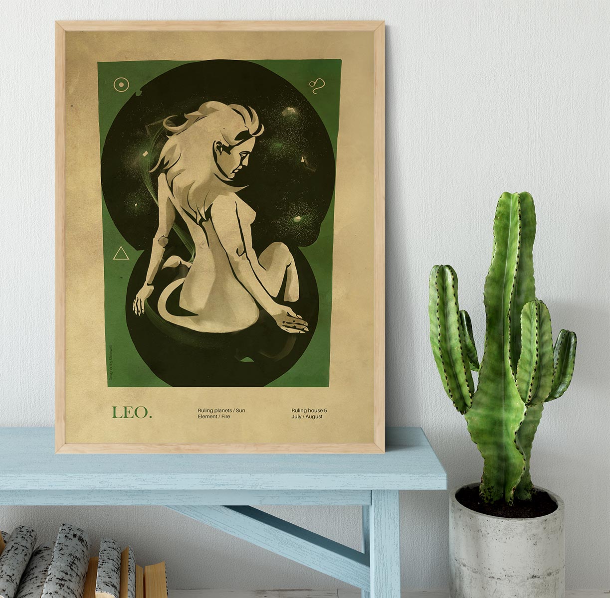 Leo Celestial Strength Poster Framed Print - Canvas Art Rocks - 4