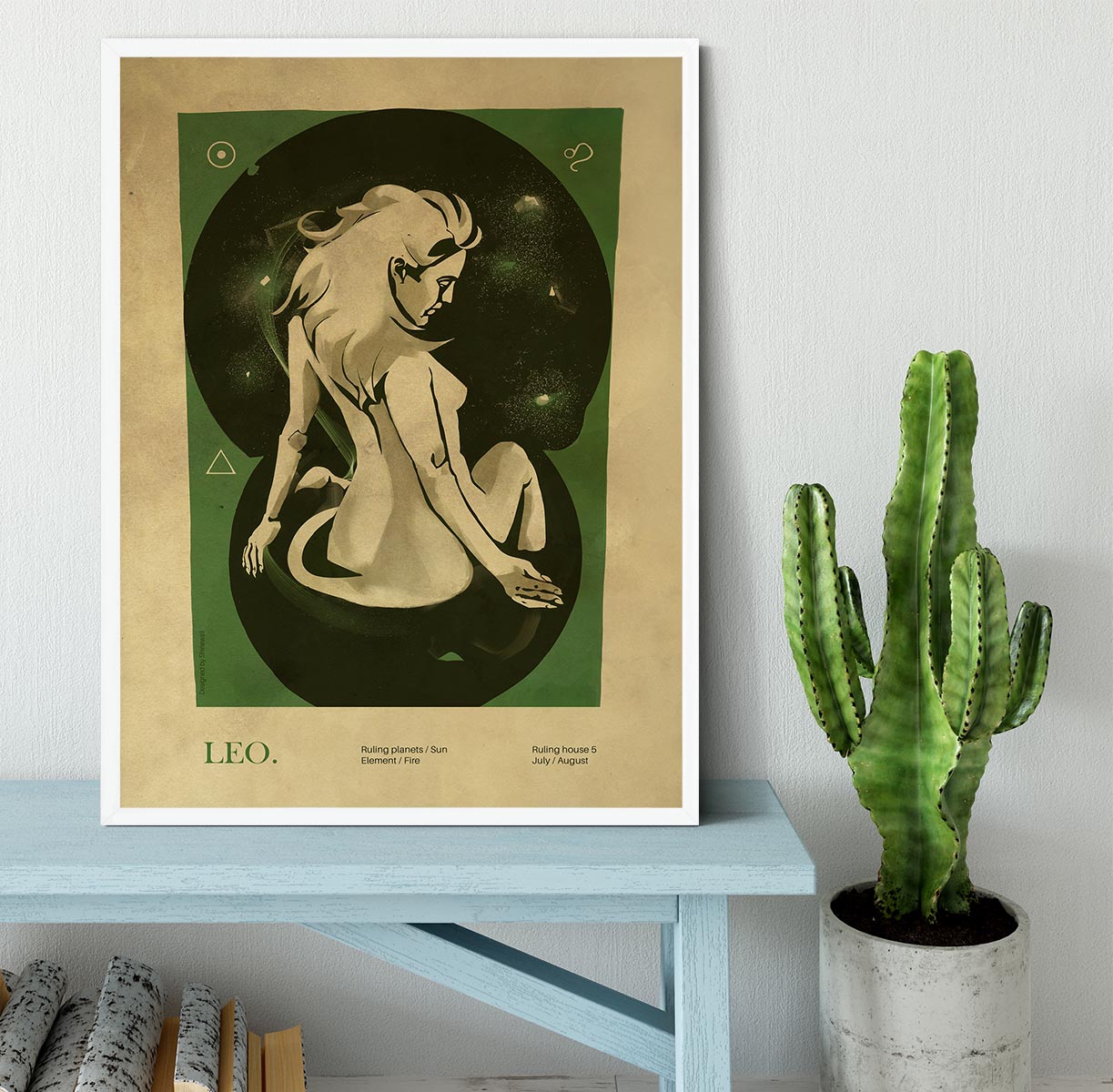 Leo Celestial Strength Poster Framed Print - Canvas Art Rocks -6