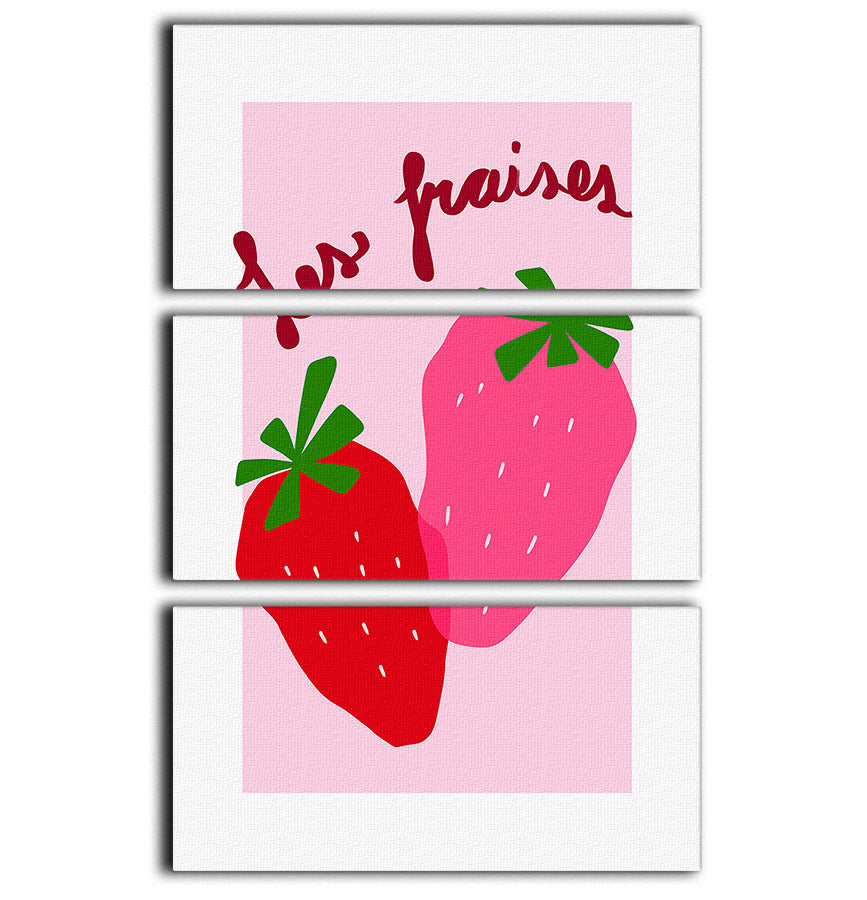 Les Fraises 3 Split Panel Canvas Print - Canvas Art Rocks - 1