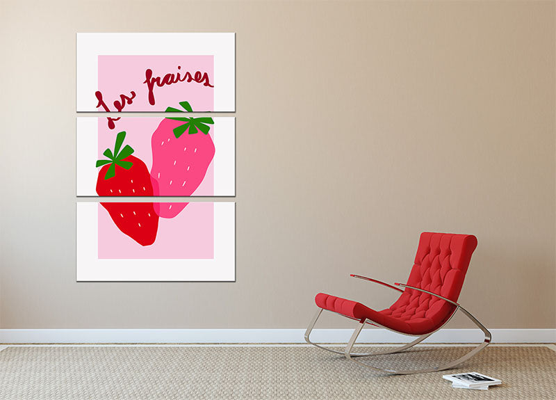 Les Fraises 3 Split Panel Canvas Print - Canvas Art Rocks - 2