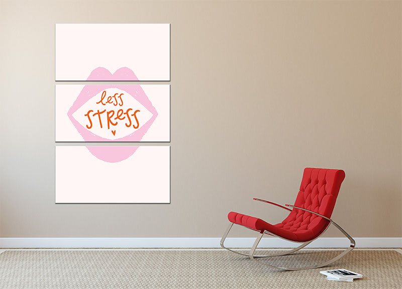 Less Stress 3 Split Panel Canvas Print - Canvas Art Rocks - 2