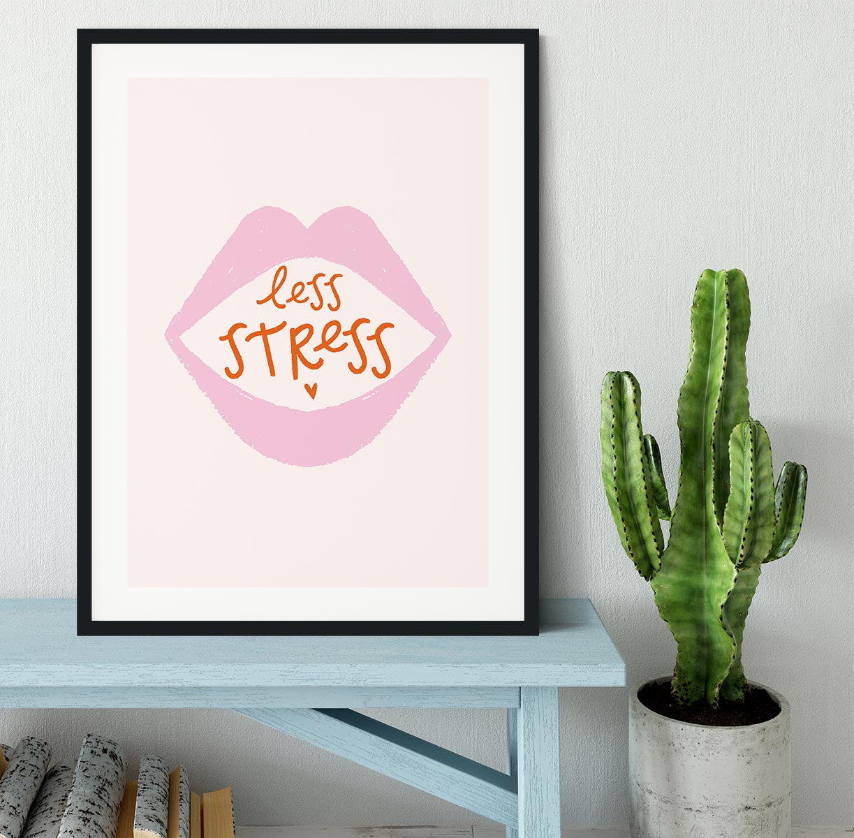 Less Stress Framed Print - Canvas Art Rocks - 1