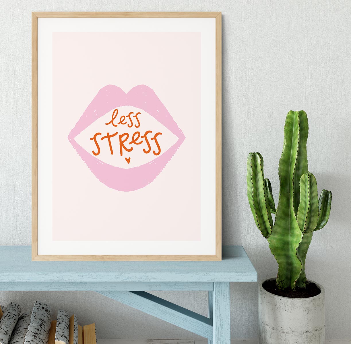 Less Stress Framed Print - Canvas Art Rocks - 3