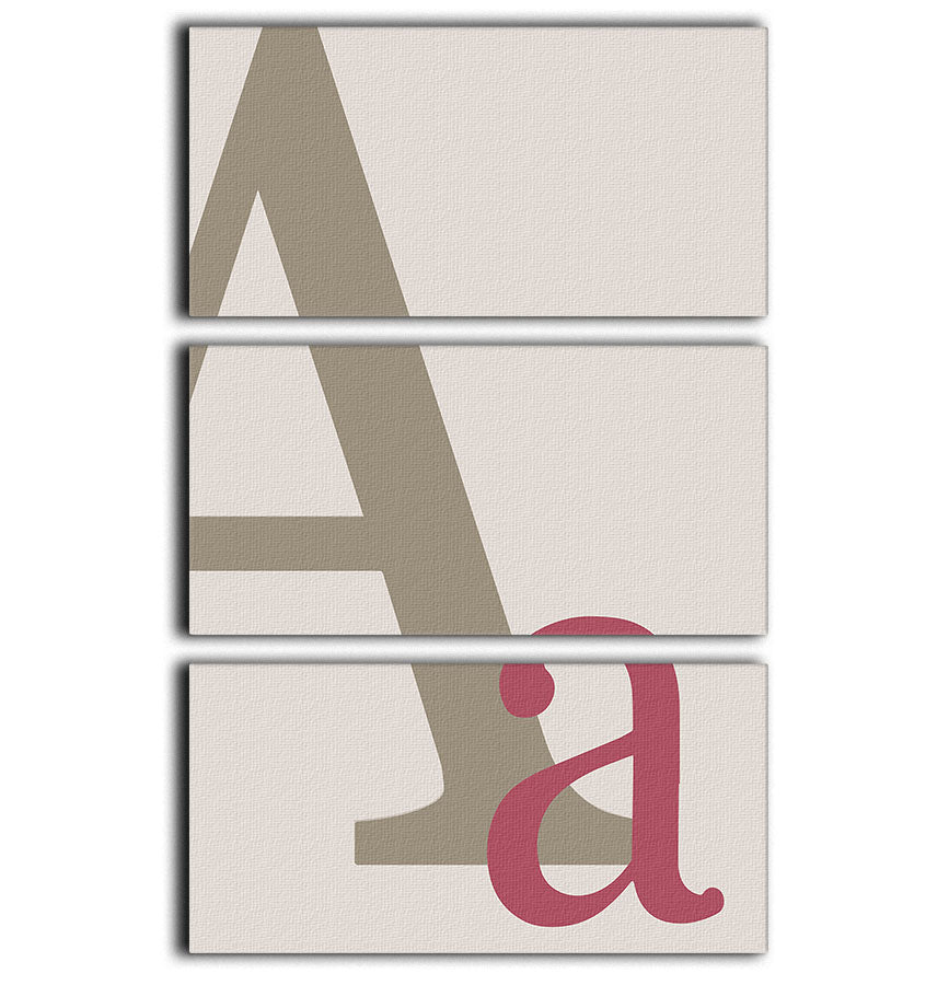 Letter A 3 Split Panel Canvas Print - 1x - 1