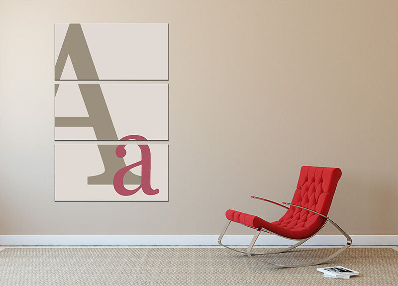 Letter A 3 Split Panel Canvas Print - 1x - 2