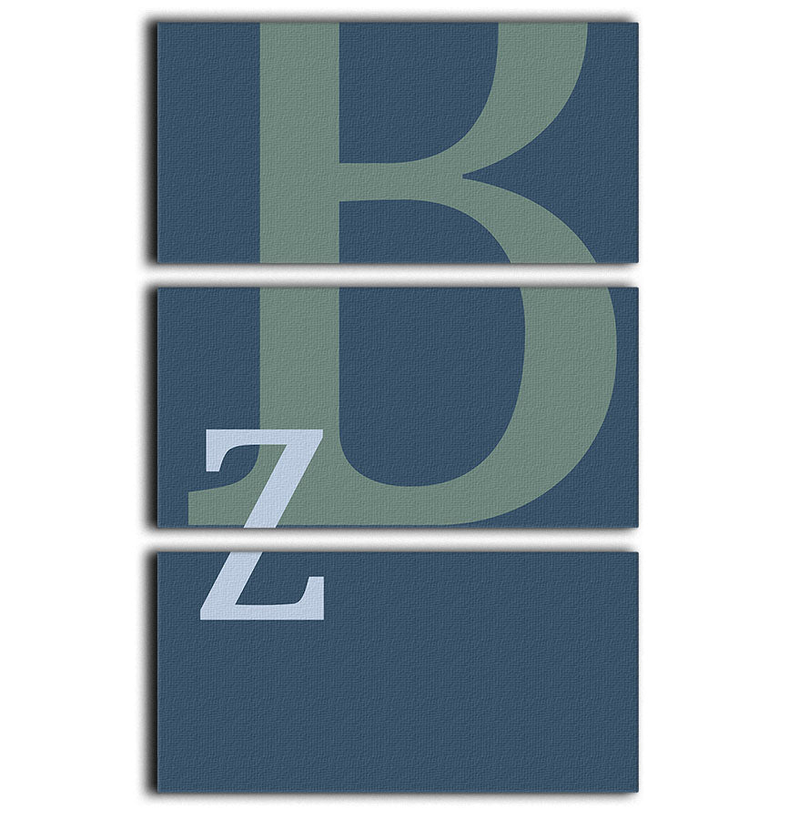 Letter B 3 Split Panel Canvas Print - 1x - 1