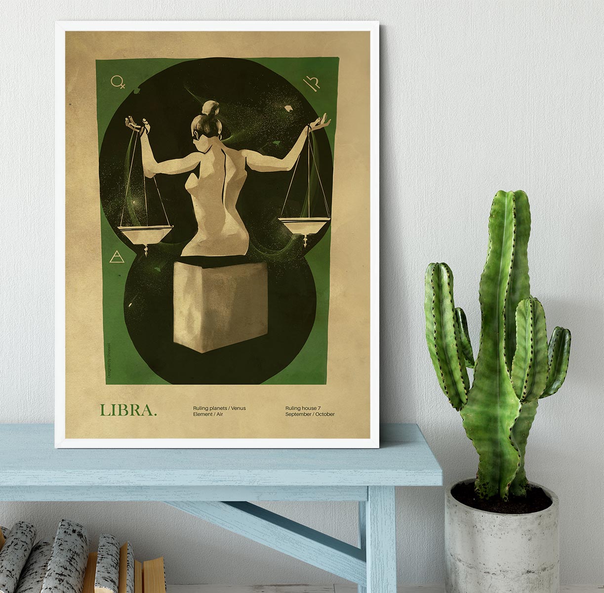 Libra Celestial Equilibrium Art Framed Print - Canvas Art Rocks -6