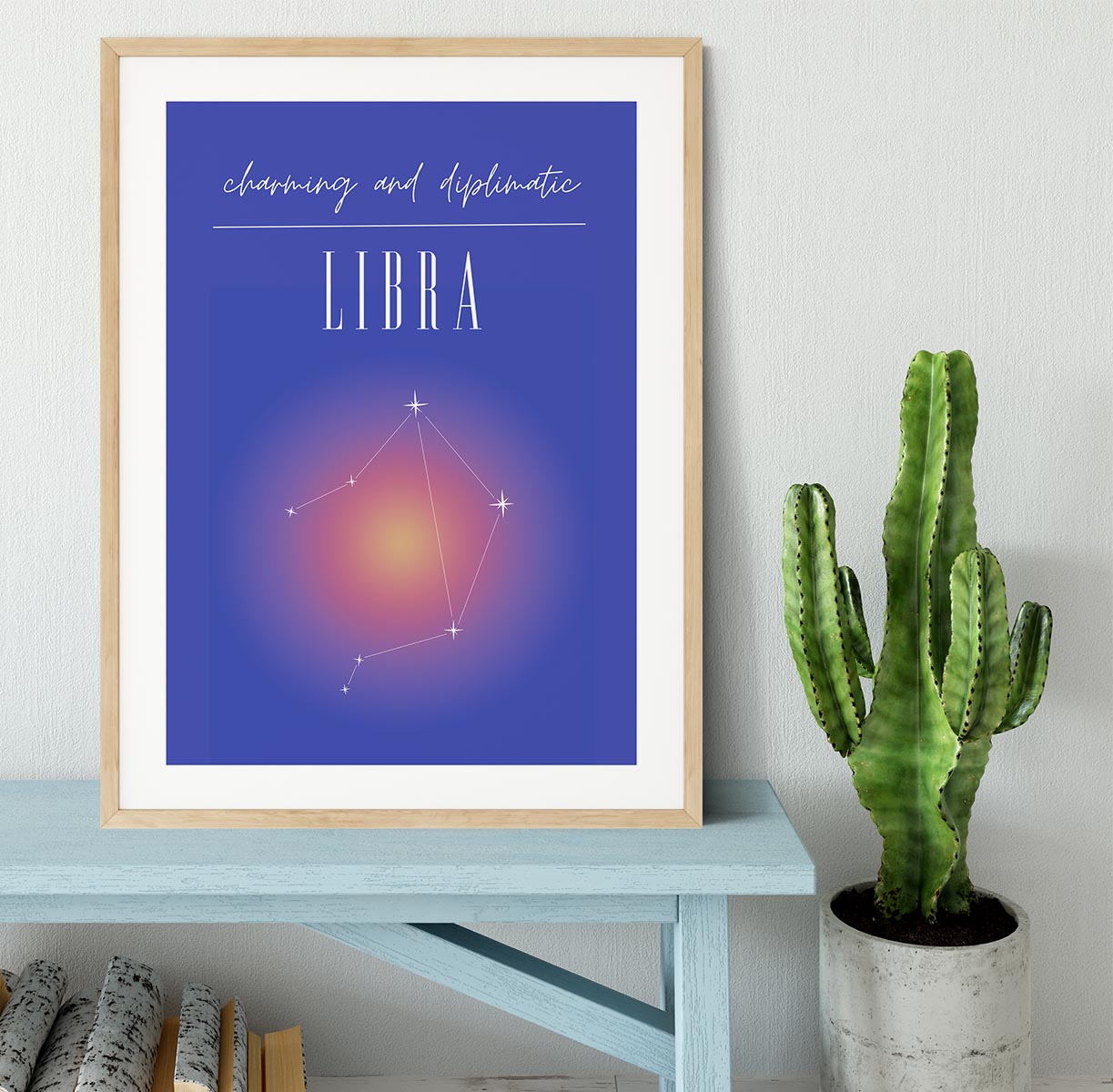 Libra Zodiac Harmony Art Framed Print - Canvas Art Rocks - 3