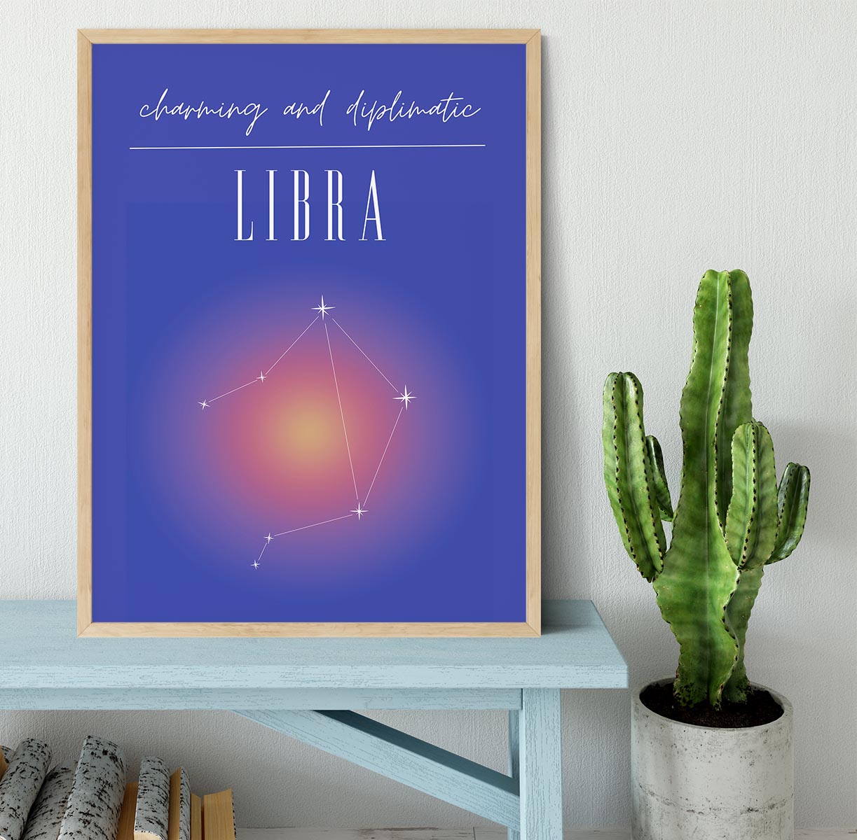 Libra Zodiac Harmony Art Framed Print - Canvas Art Rocks - 4