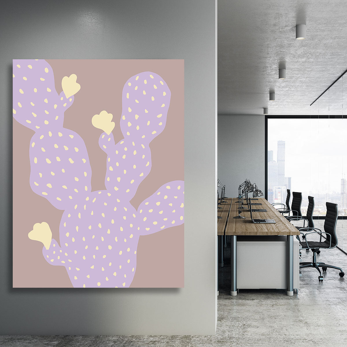 Lilac Cactus Canvas Print or Poster - 1x - 3