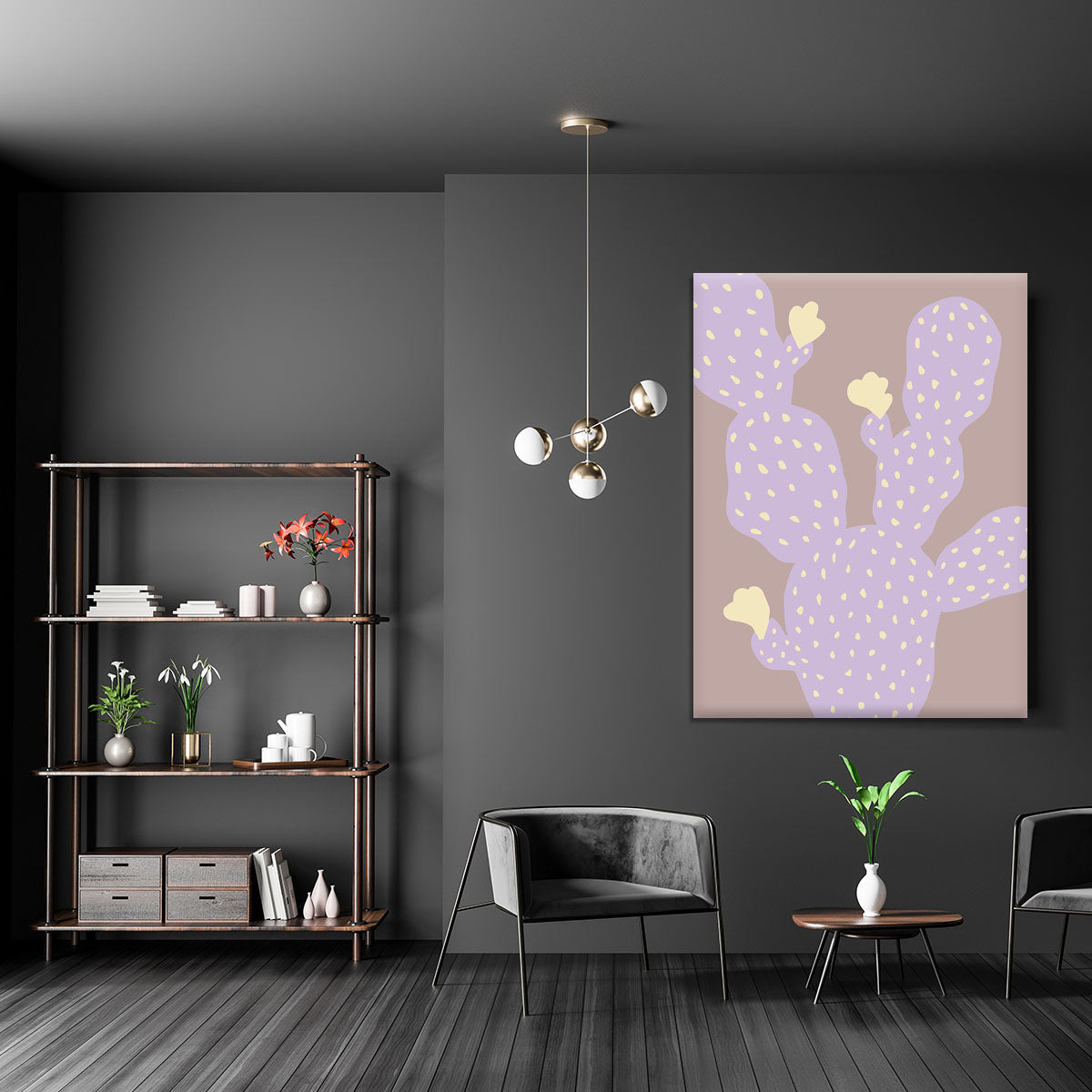 Lilac Cactus Canvas Print or Poster - 1x - 5