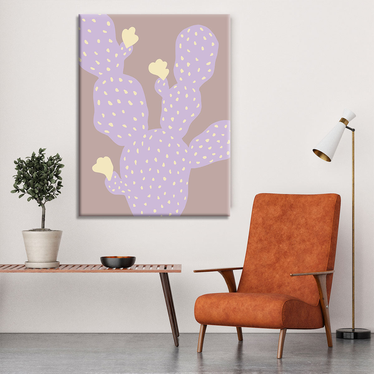 Lilac Cactus Canvas Print or Poster - 1x - 6