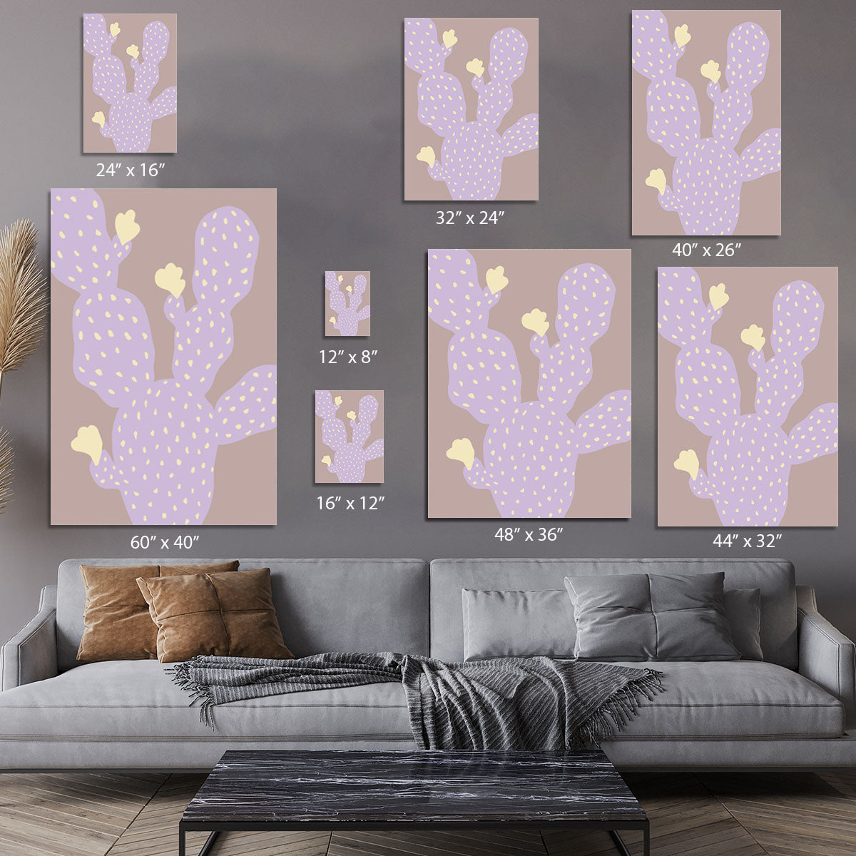 Lilac Cactus Canvas Print or Poster - 1x - 7