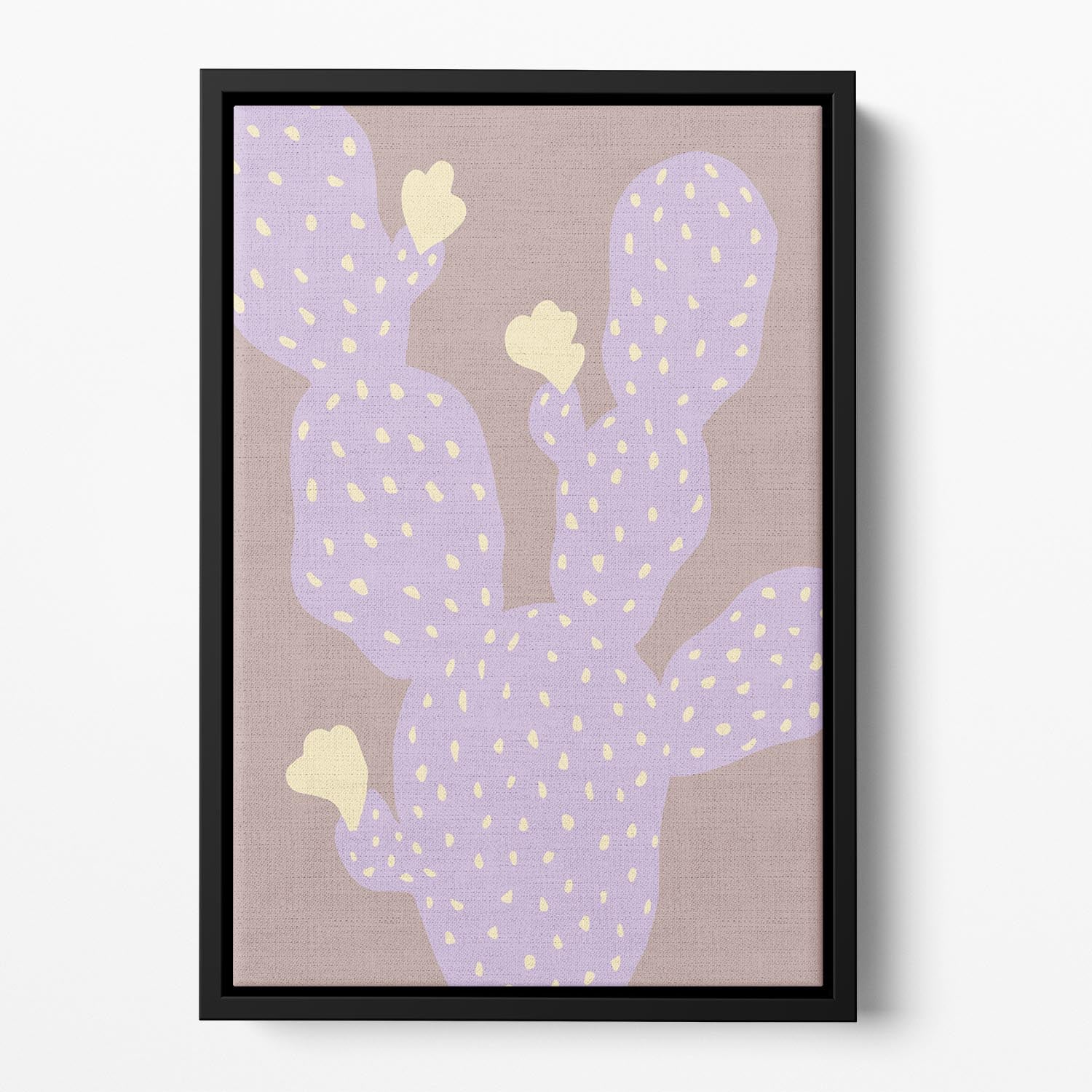 Lilac Cactus Floating Framed Canvas - 1x - 2