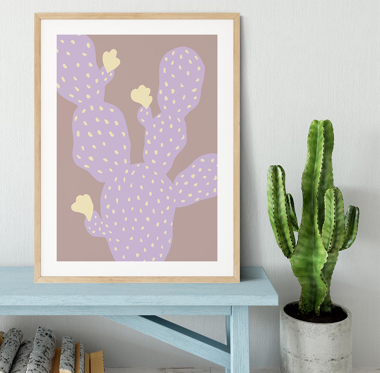 Lilac Cactus Framed Print - 1x - 3