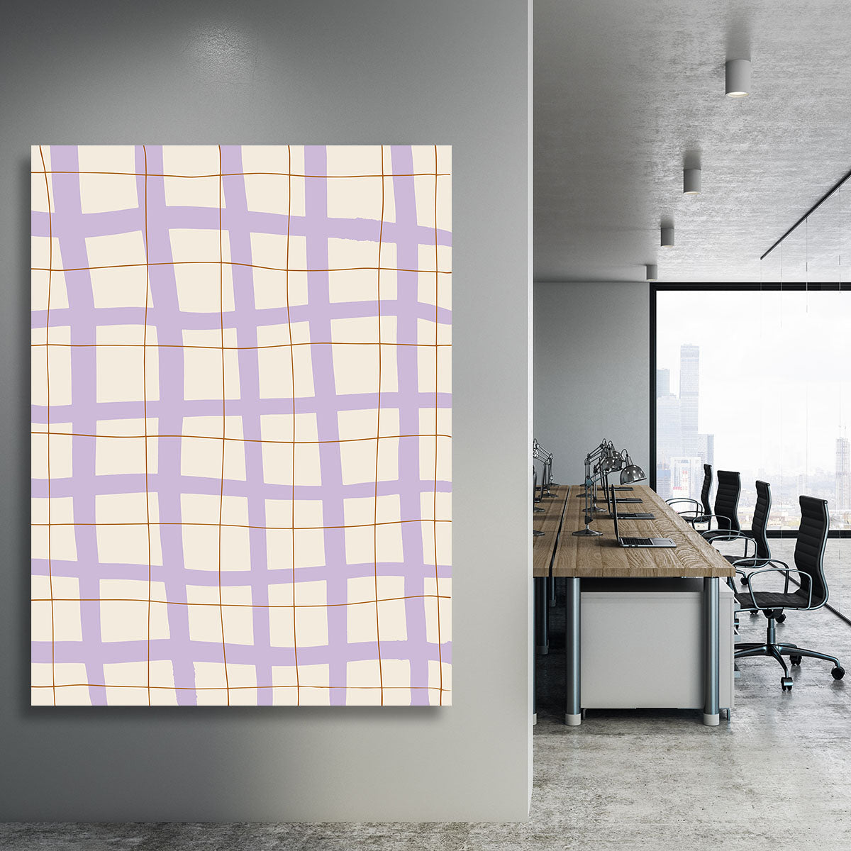 Lilac Grid Canvas Print or Poster - 1x - 3