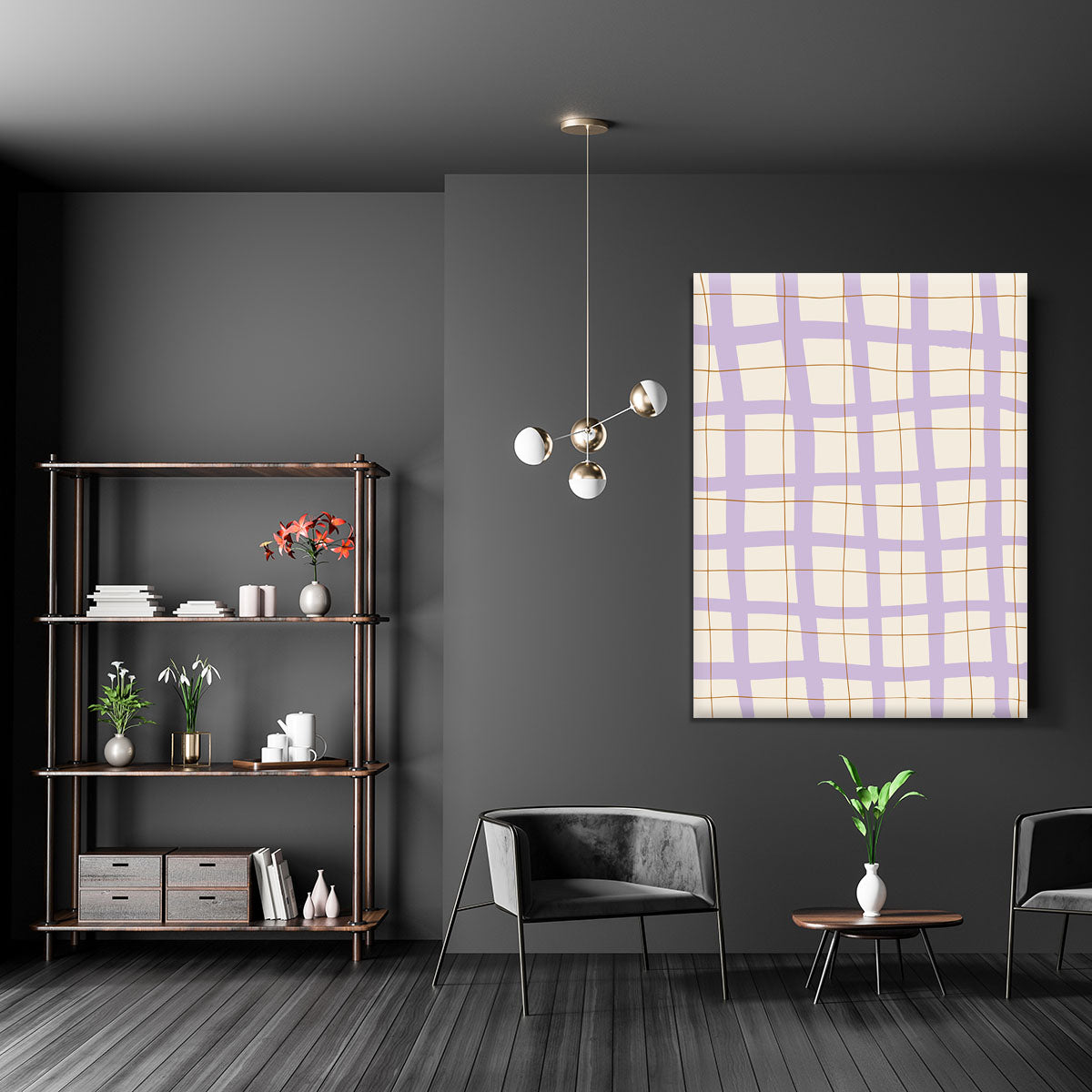 Lilac Grid Canvas Print or Poster - 1x - 5