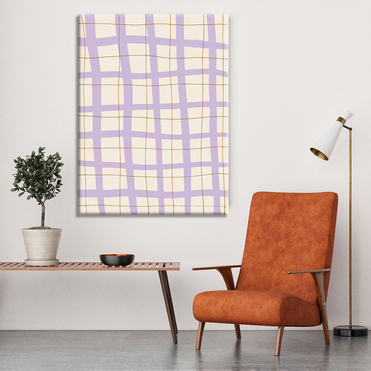 Lilac Grid Canvas Print or Poster - 1x - 6