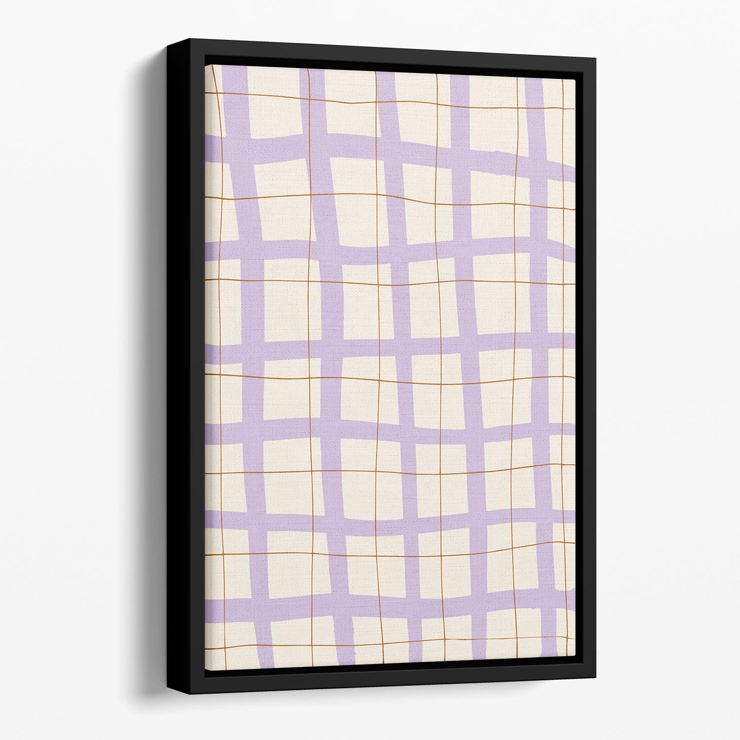 Lilac Grid Floating Framed Canvas - 1x - 1