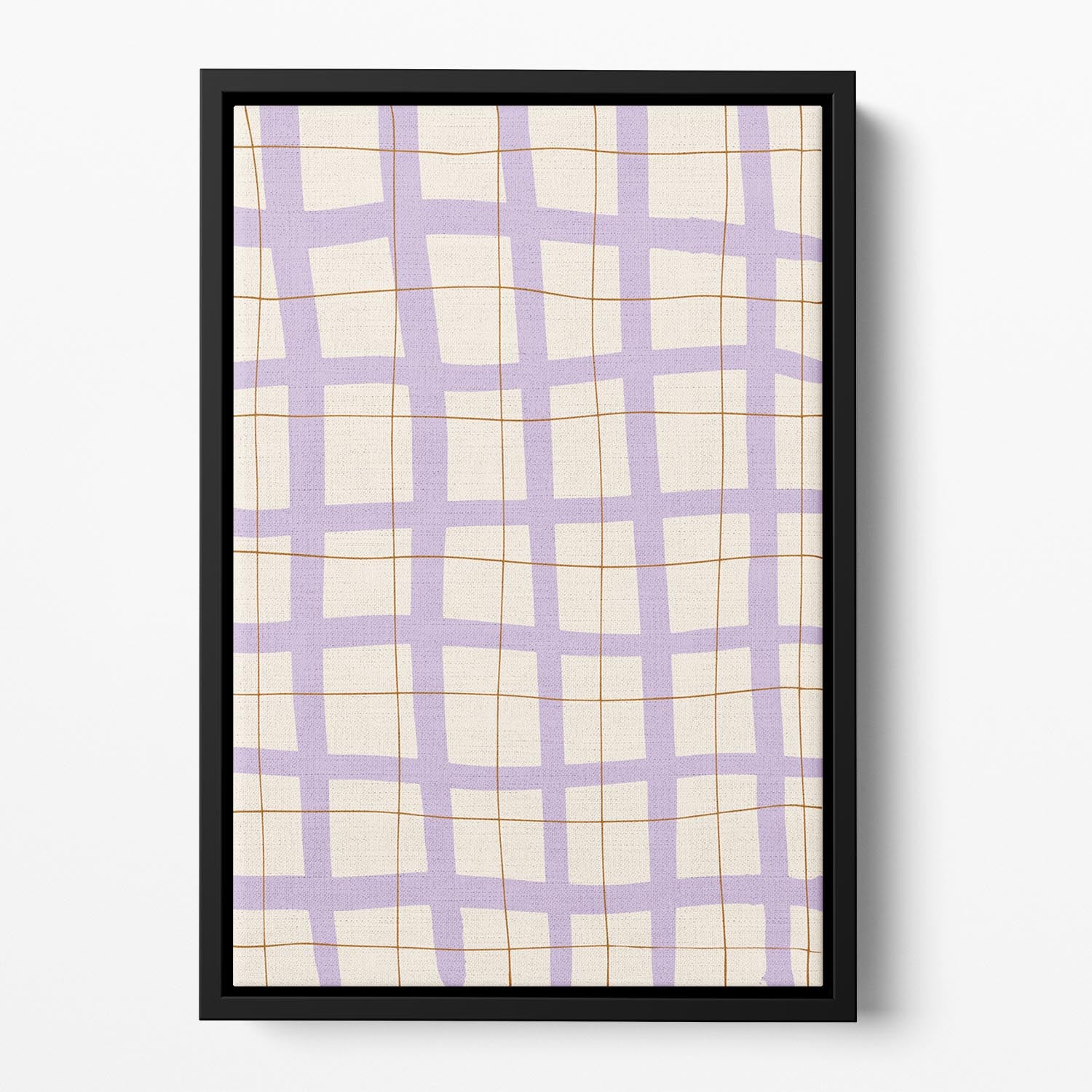 Lilac Grid Floating Framed Canvas - 1x - 2