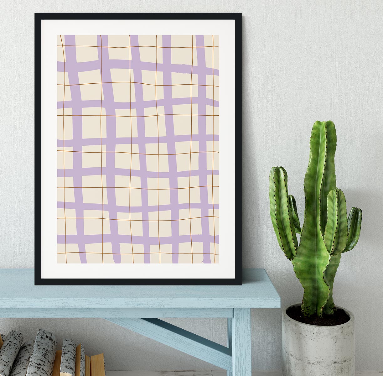 Lilac Grid Framed Print - 1x - 1