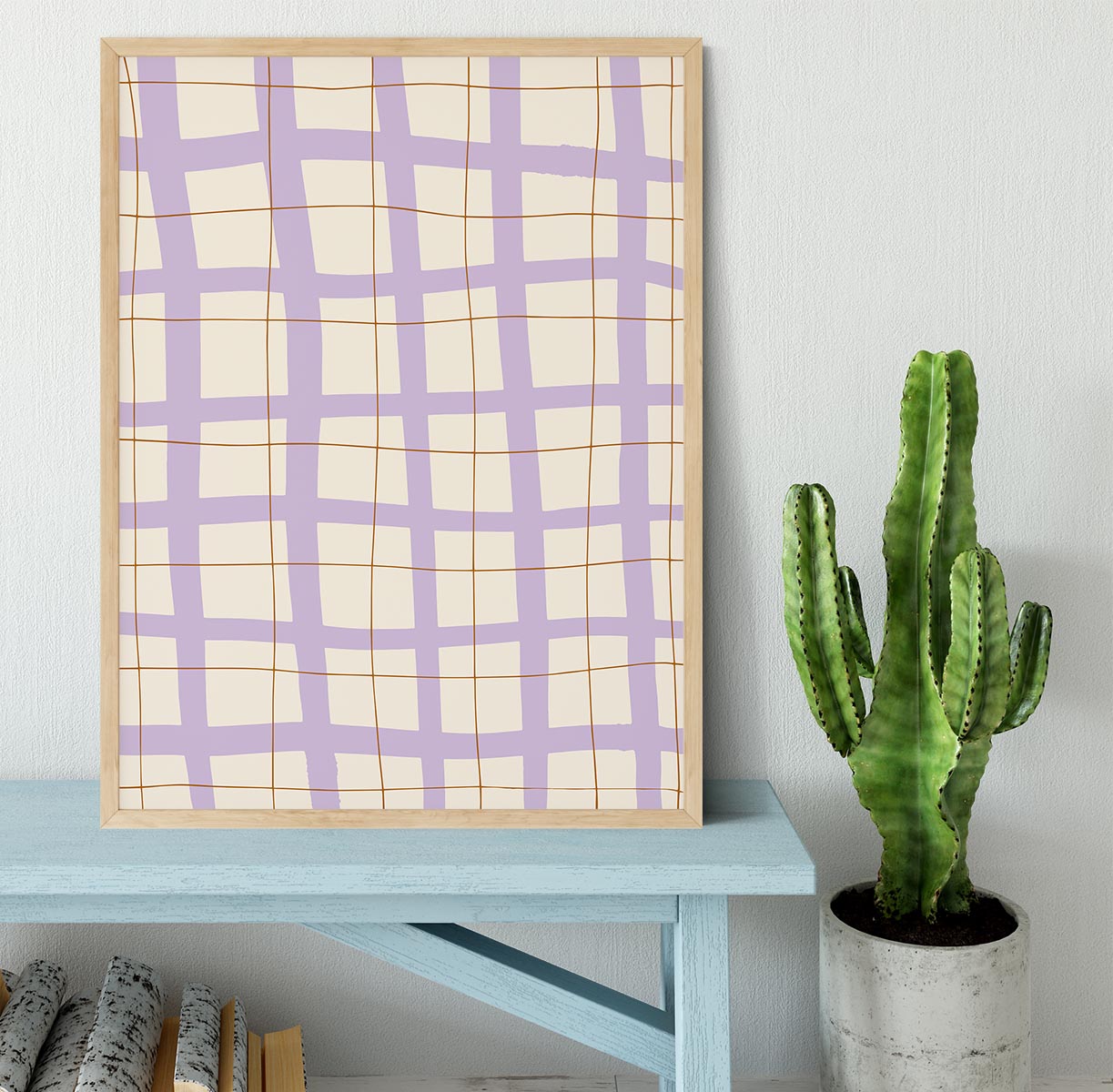 Lilac Grid Framed Print - 1x - 4