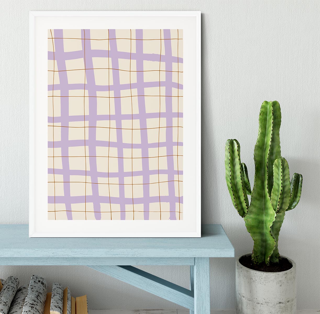 Lilac Grid Framed Print - 1x - 5