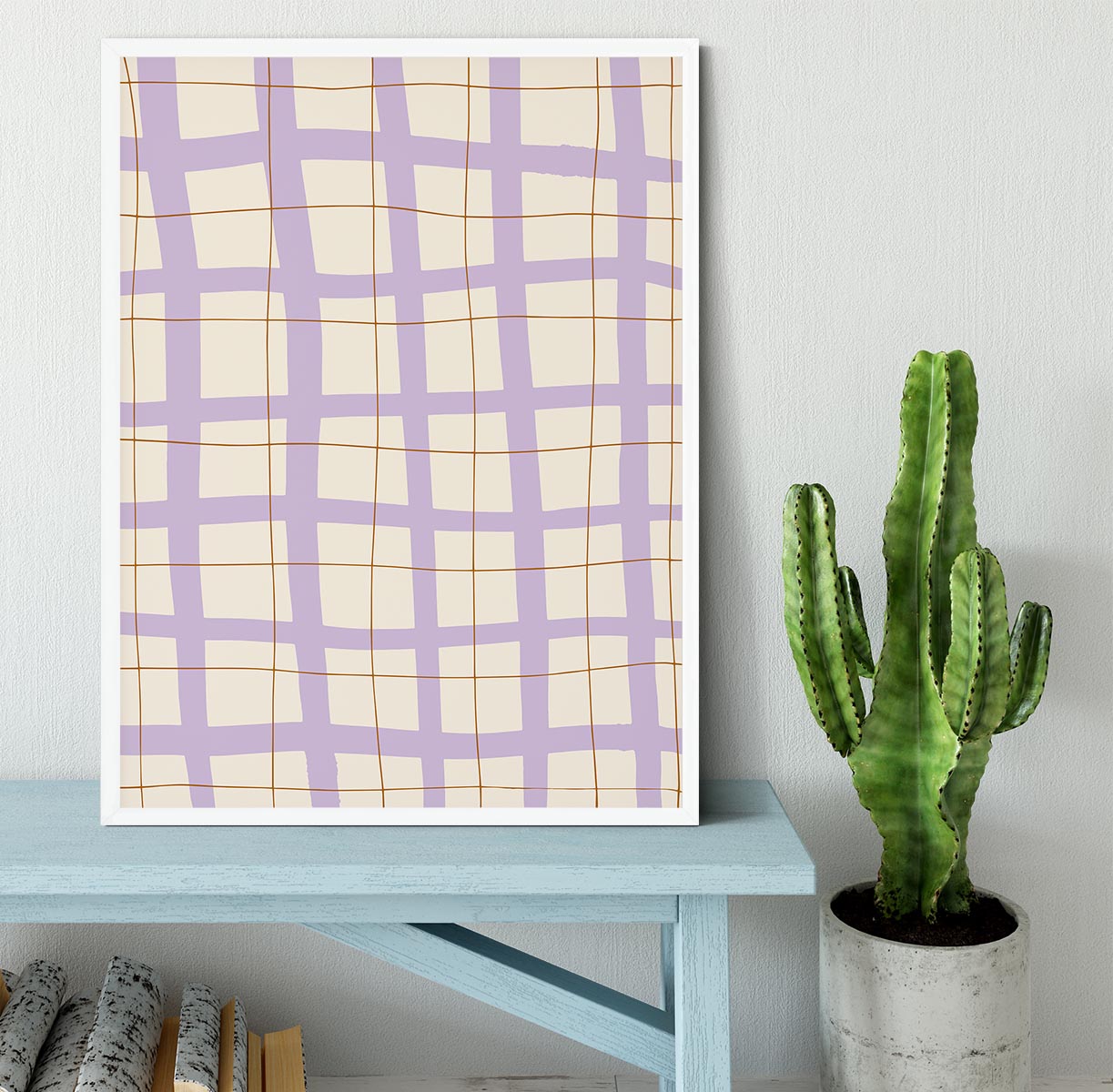 Lilac Grid Framed Print - 1x -6