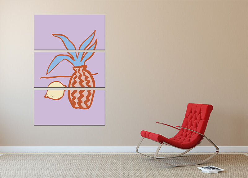 Lilac Lemon 3 Split Panel Canvas Print - 1x - 2