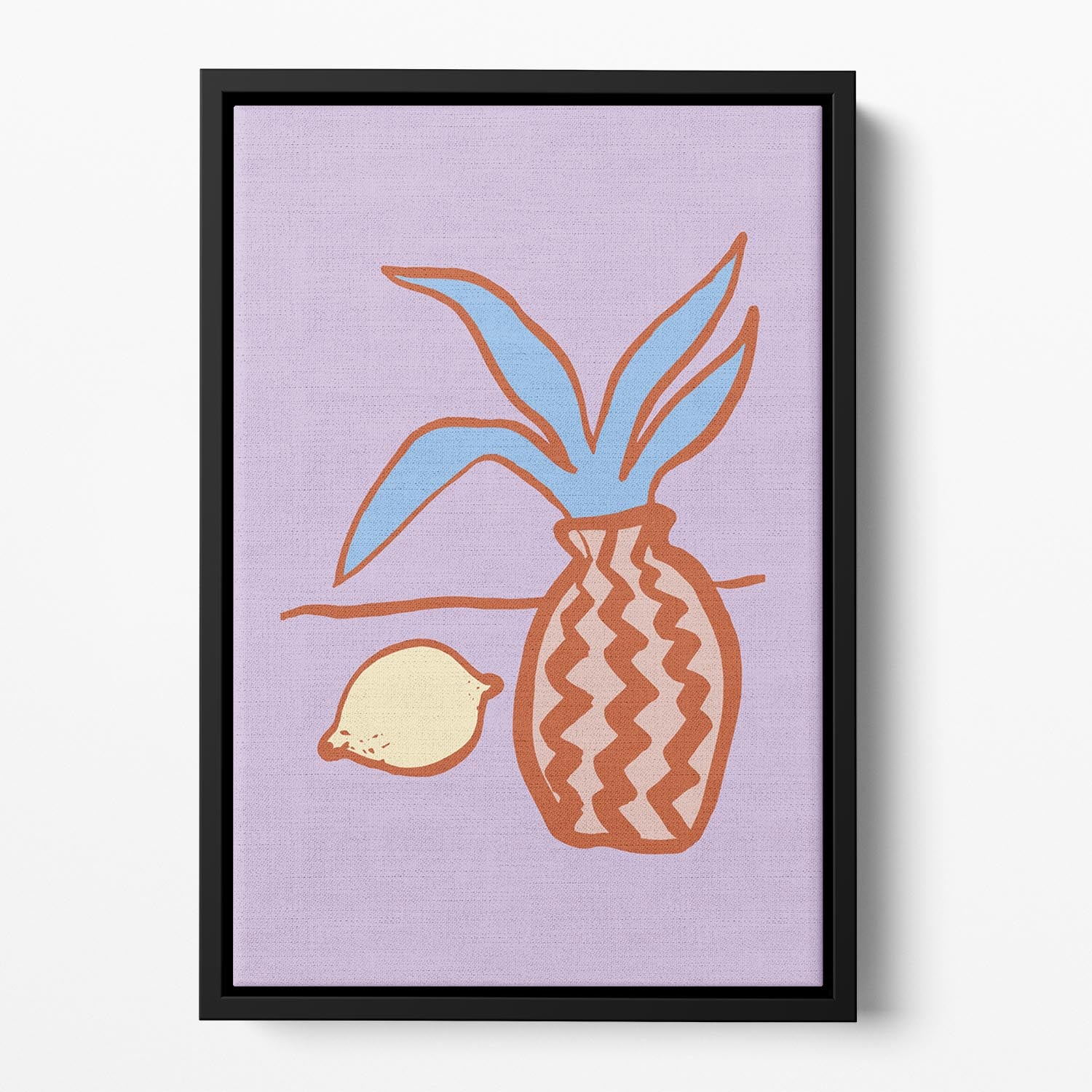 Lilac Lemon Floating Framed Canvas - 1x - 2