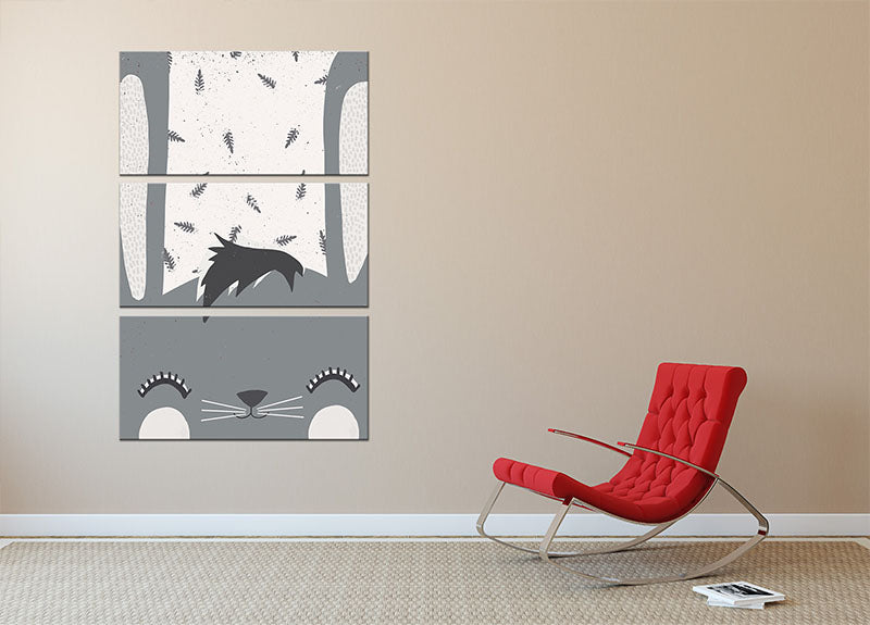 Little Bunny 3 Split Panel Canvas Print - 1x - 2