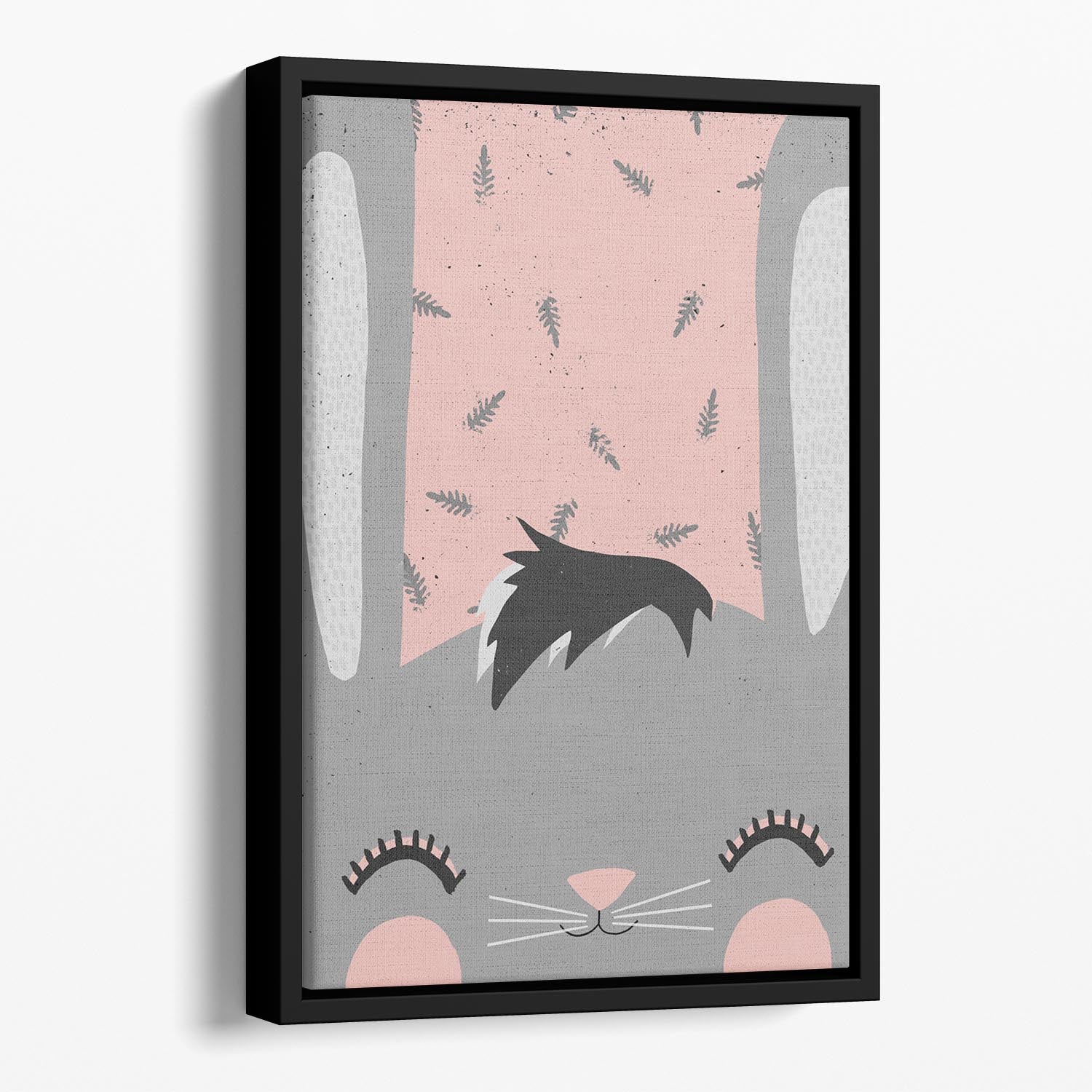 Little Bunny Pink Floating Framed Canvas - 1x - 1